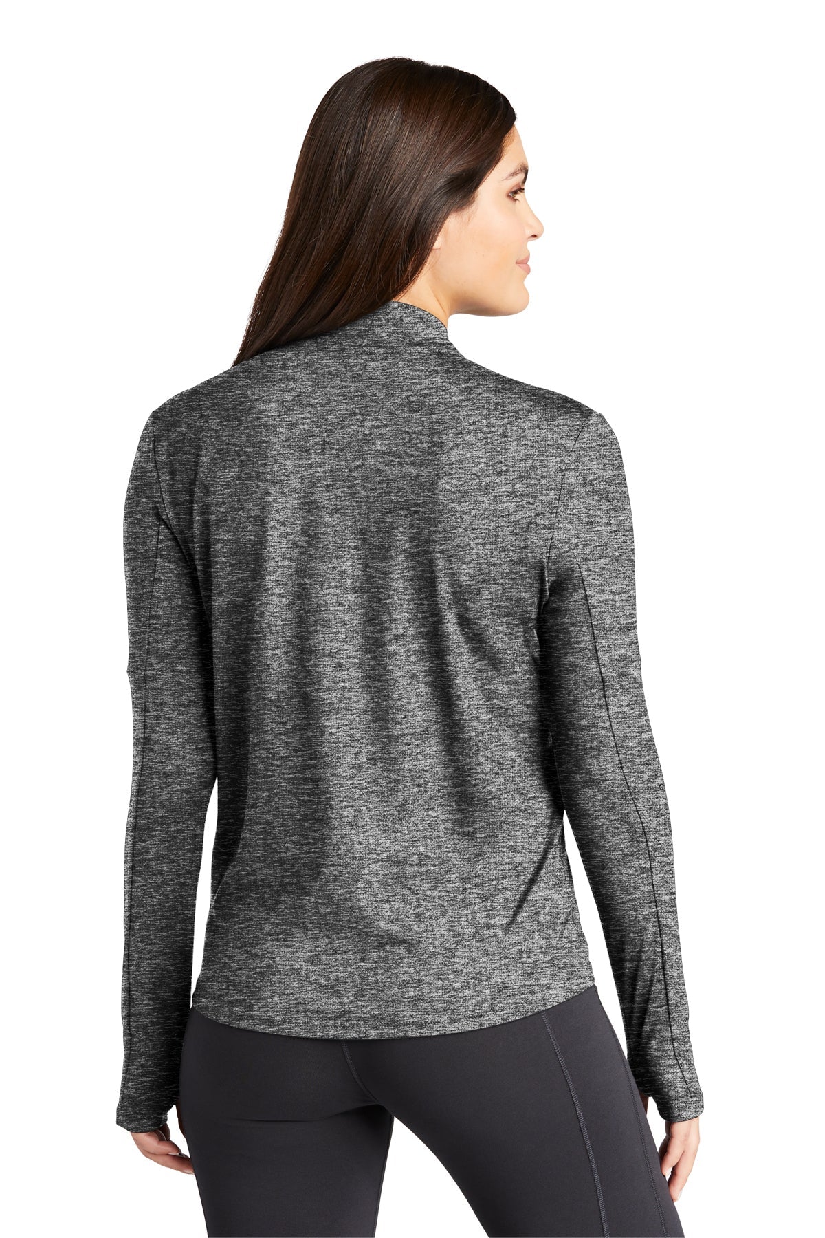 Nike Ladies Dri-FIT Element Custom Quarter Zips, Top Black Heather