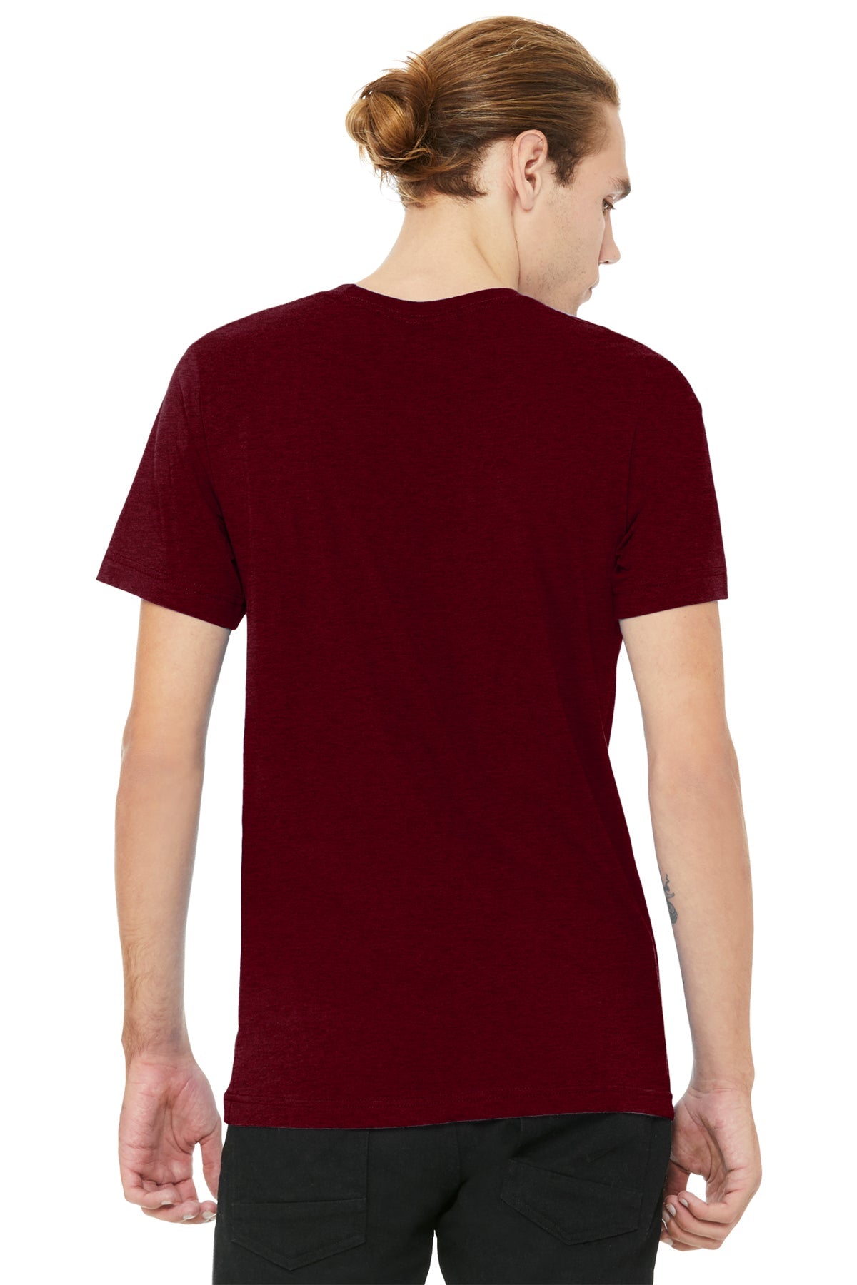 Bella Canvas Unisex Heather  V-Neck, Cardinal