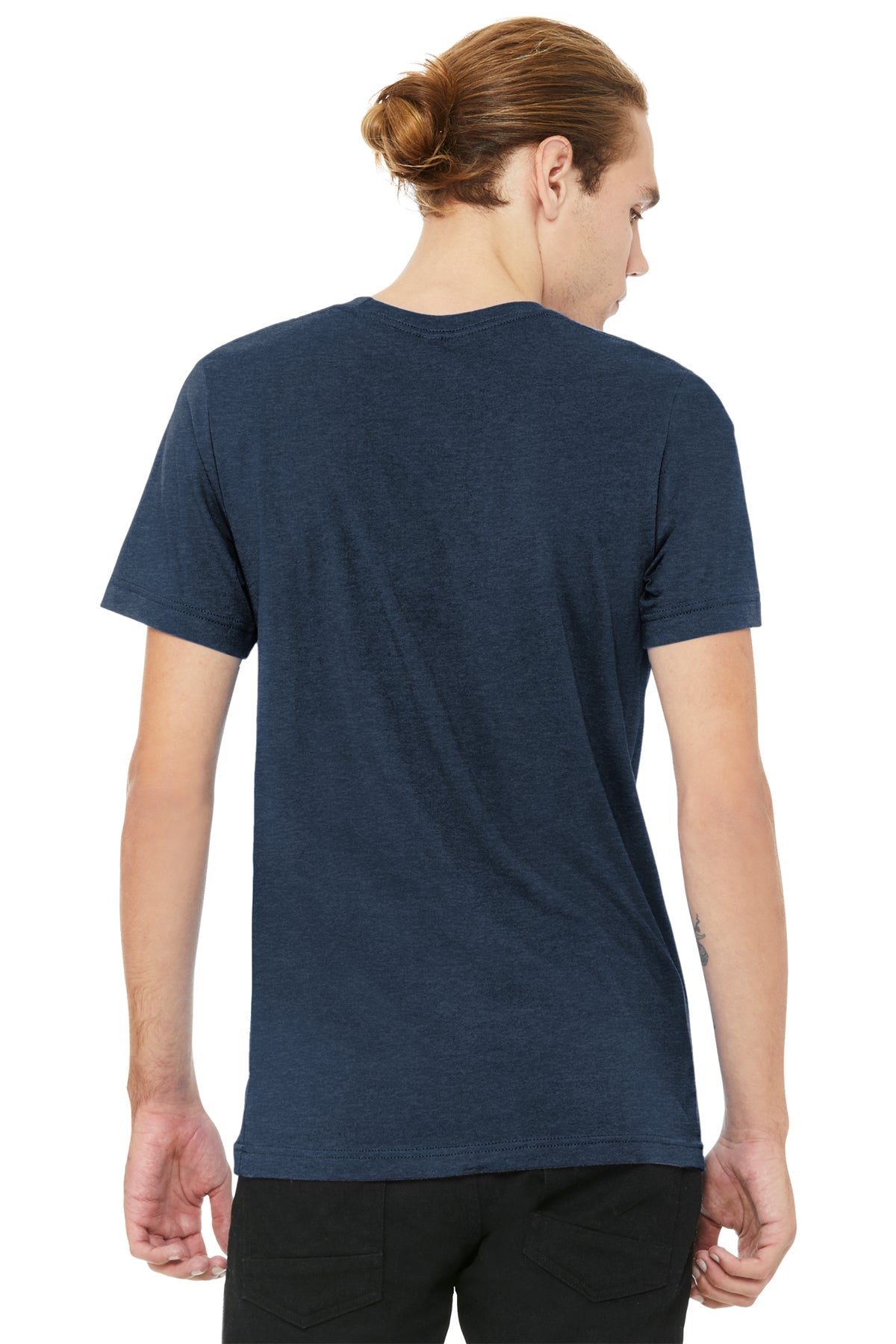 Bella Canvas Unisex Heather  V-Neck, Navy