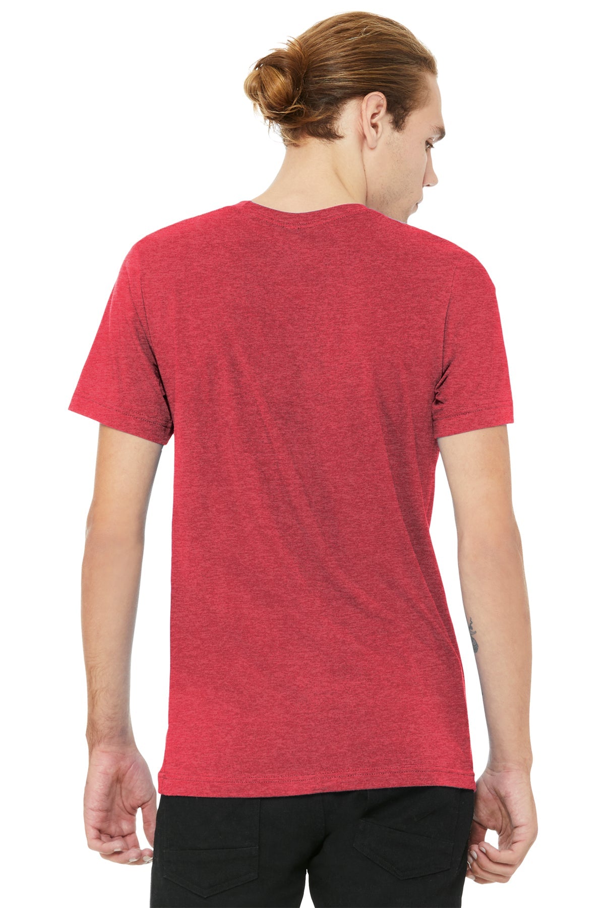 Bella Canvas Unisex Heather  V-Neck, Red