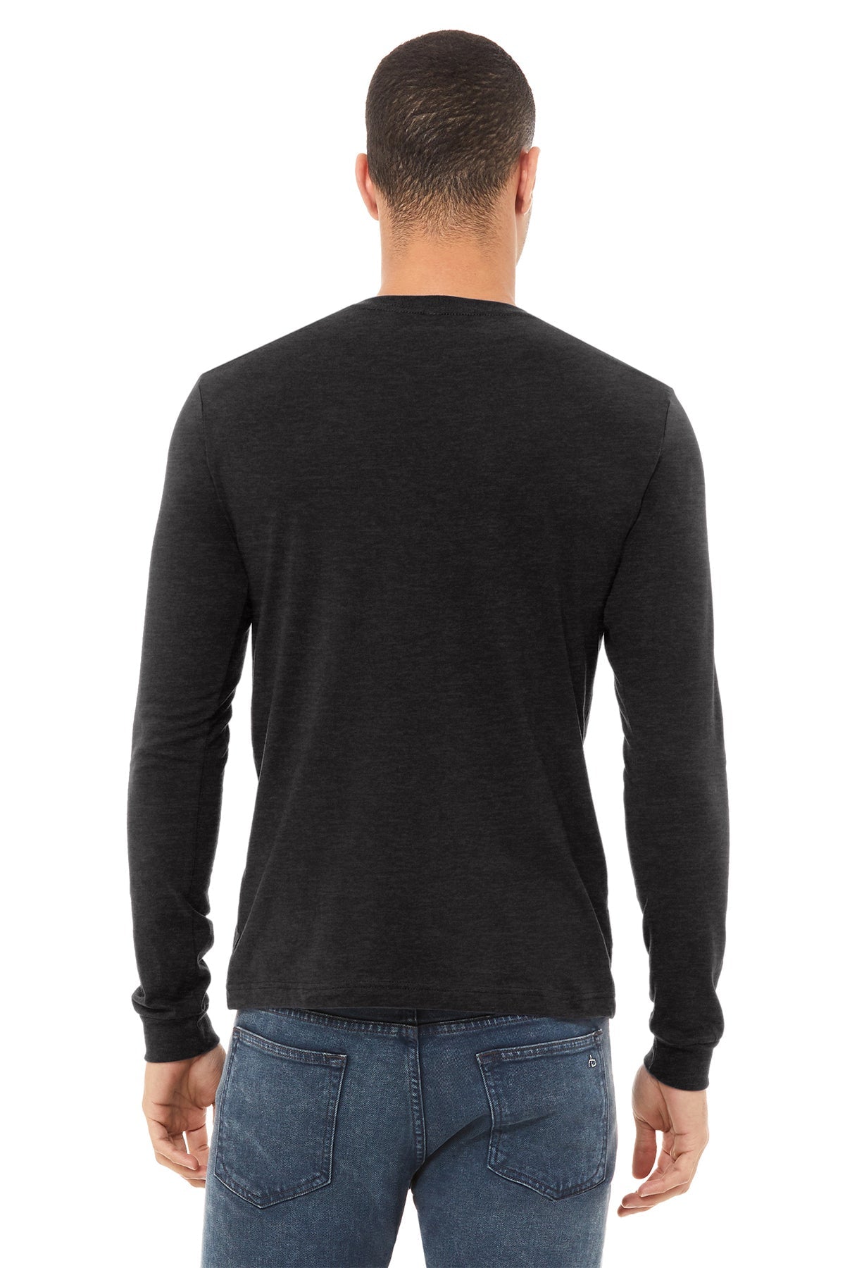 Bella Canvas Unisex Heather Long Sleeve T-Shirt, Black