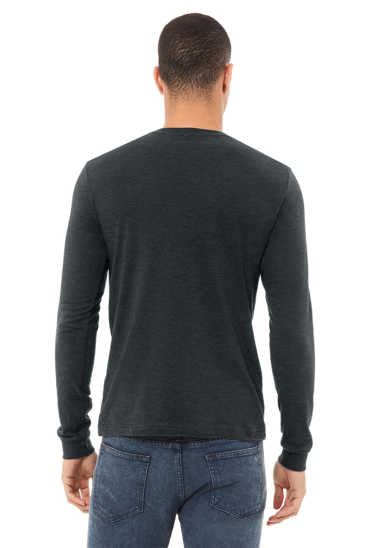 Bella Canvas Unisex Heather Long Sleeve T-Shirt, Dark Grey