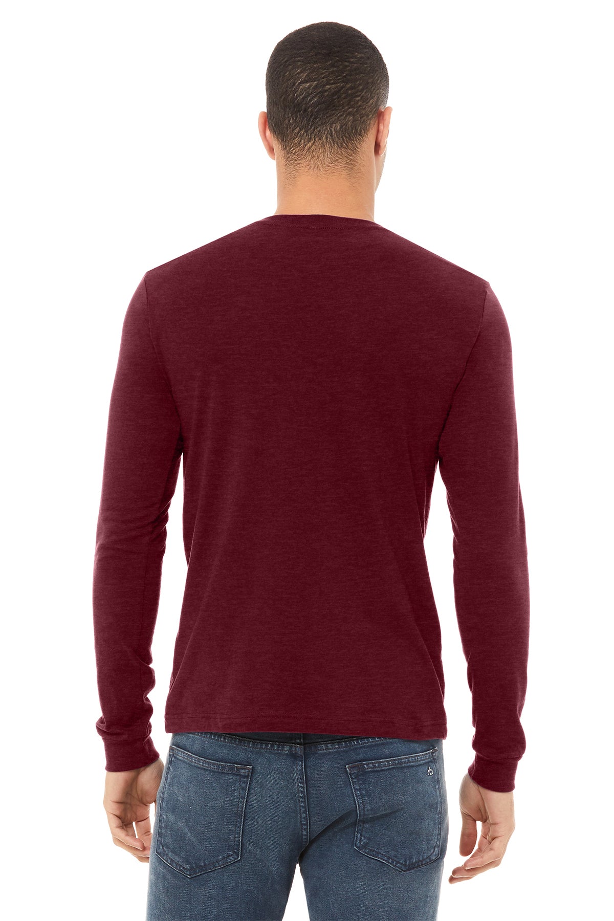 Bella Canvas Unisex Heather Long Sleeve T-Shirt, Cardinal