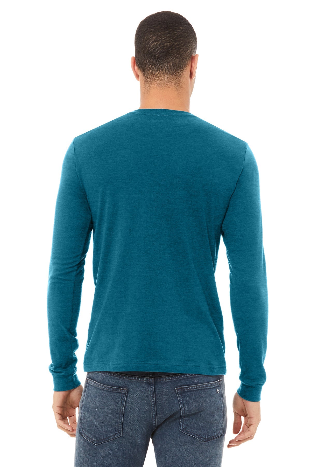Bella Canvas Unisex Heather Long Sleeve T-Shirt, Heather Deep Teal