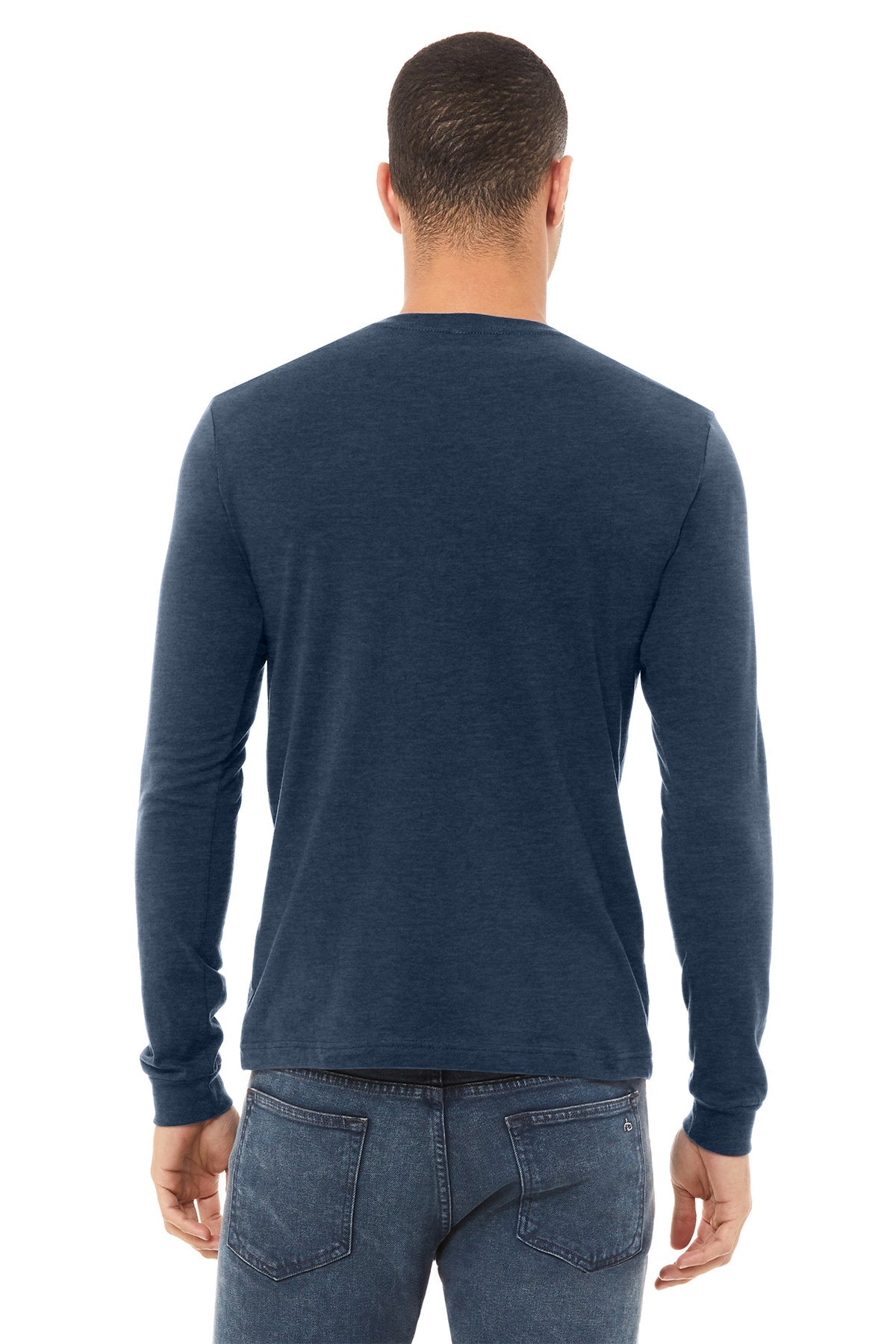 Bella Canvas Unisex Heather Long Sleeve T-Shirt, Navy