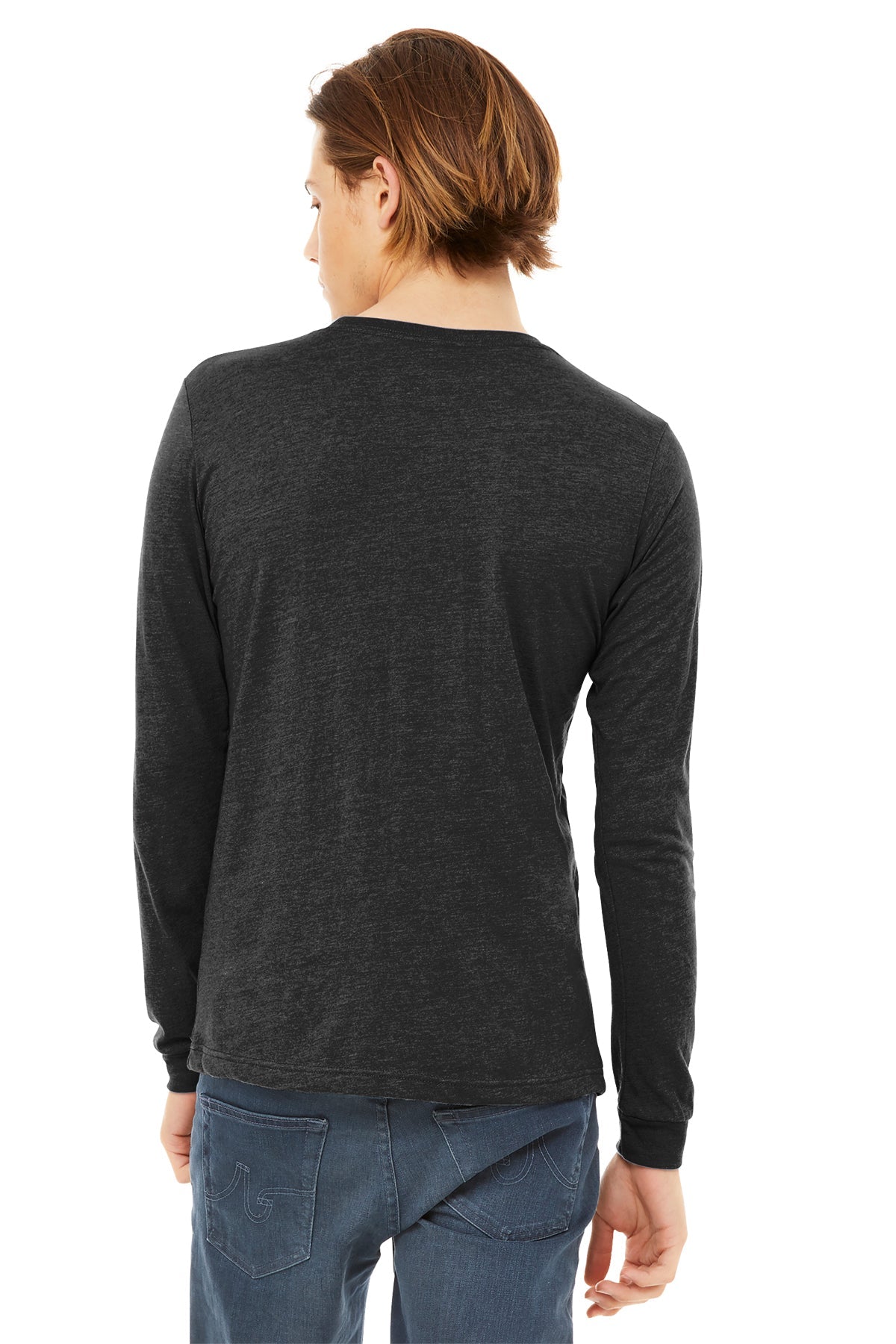 Bella Canvas Unisex Triblend Long Sleeve T-Shirt, Charcoal Black