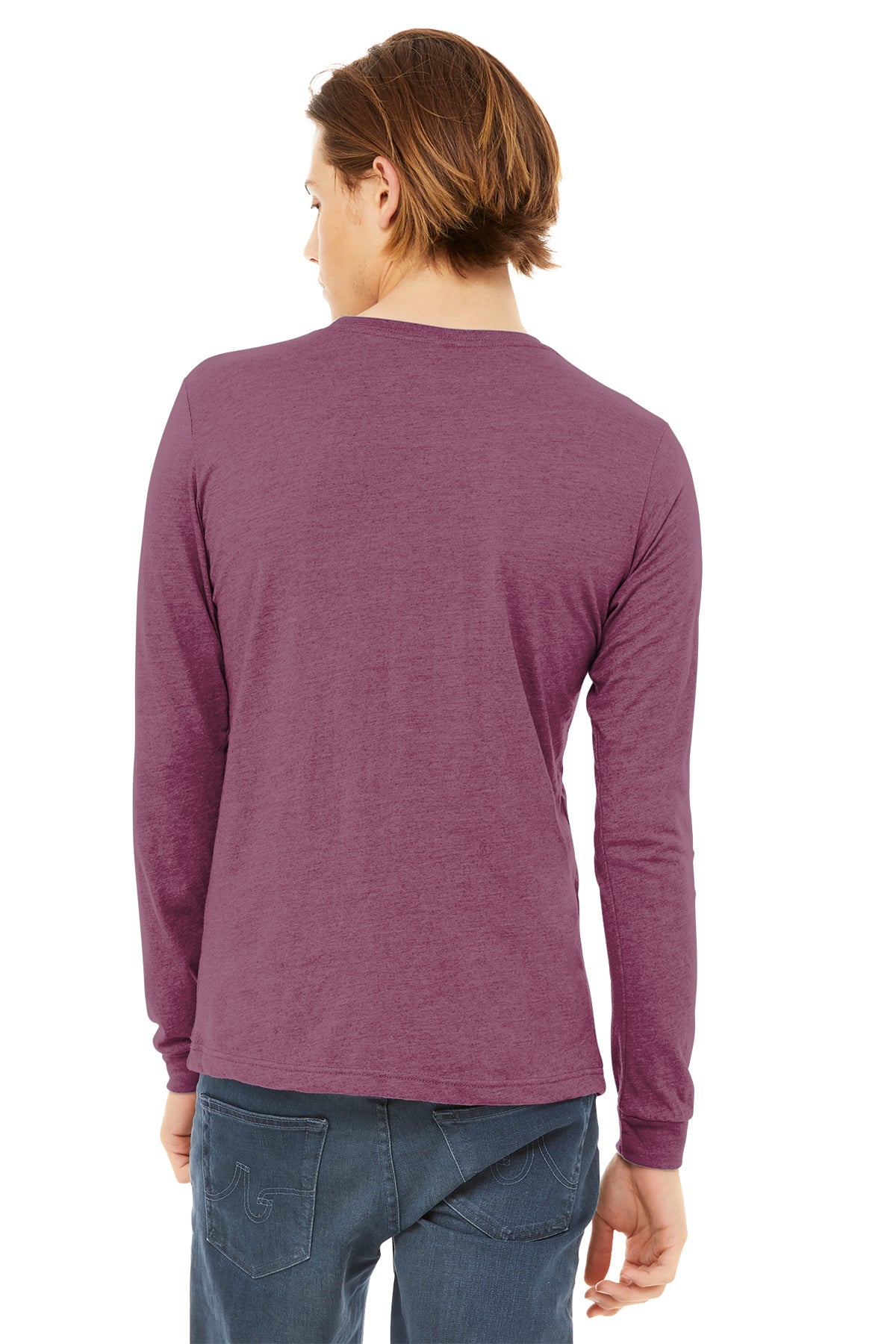 Bella Canvas Unisex Triblend Long Sleeve T-Shirt, Maroon