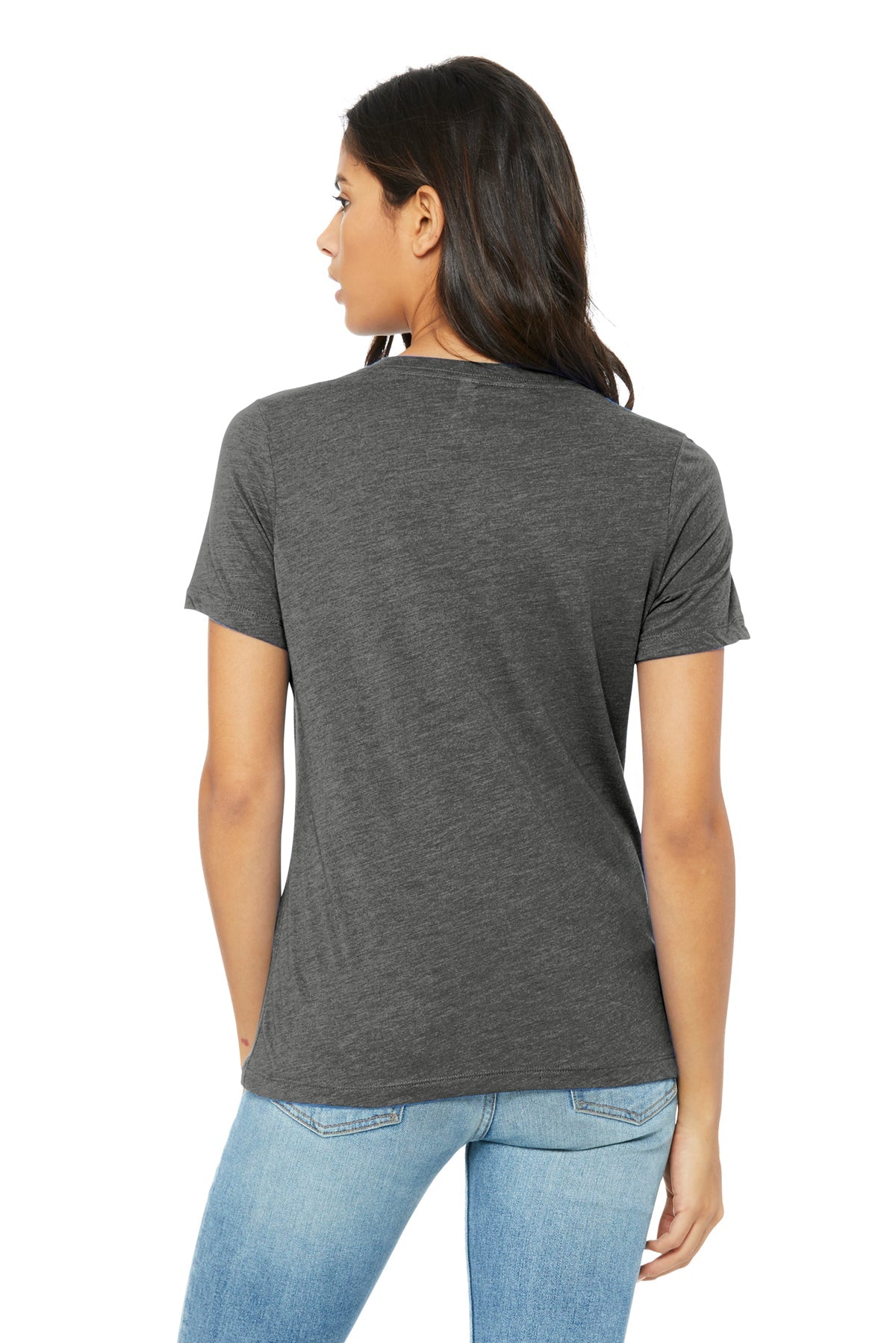 Bella Canvas Womens Relaxed Triblend V-Neck, Grey