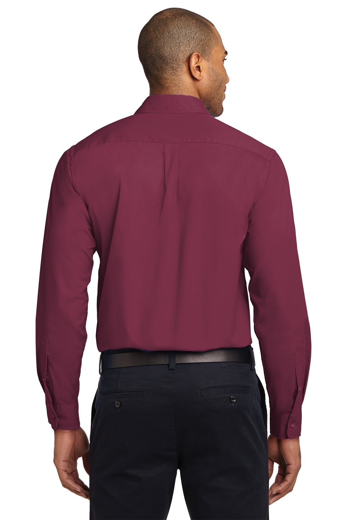 port authority_s608 _burgundy/light stone_company_logo_button downs