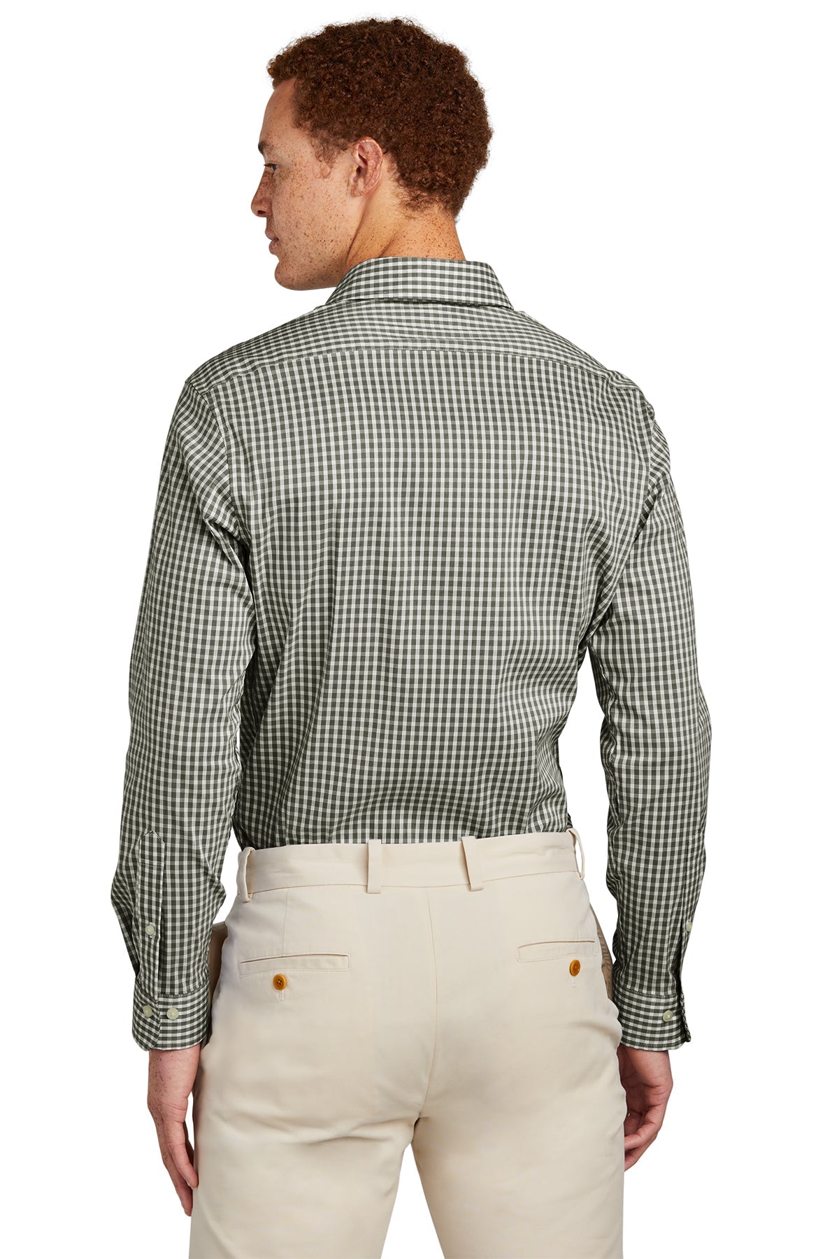 Brooks Brothers Tech Stretch Patterned Shirt, Deep Black Check