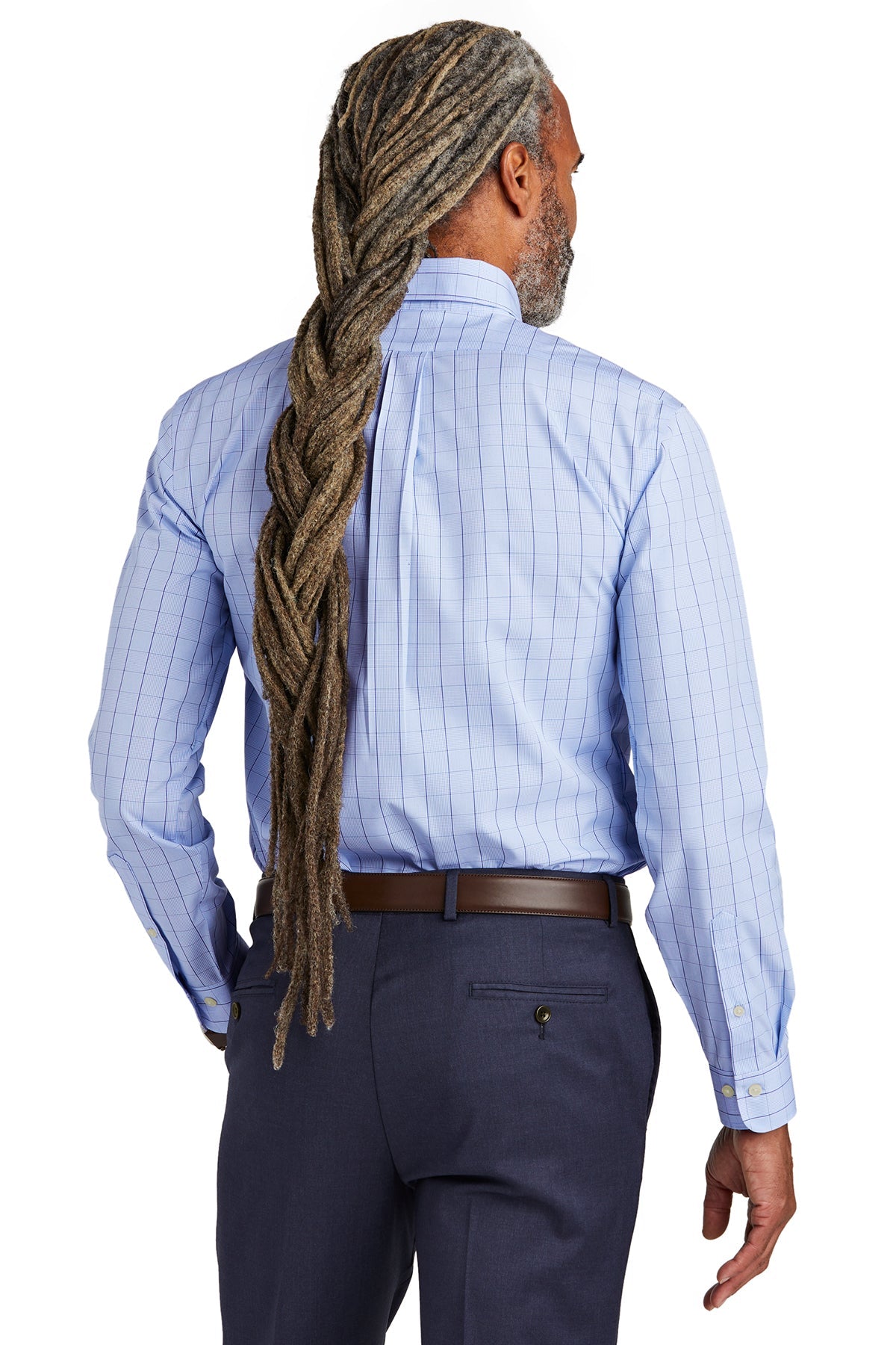 Brooks Brothers Wrinkle-Free Stretch Patterned Shirt, Newport Blue [Dunbar]