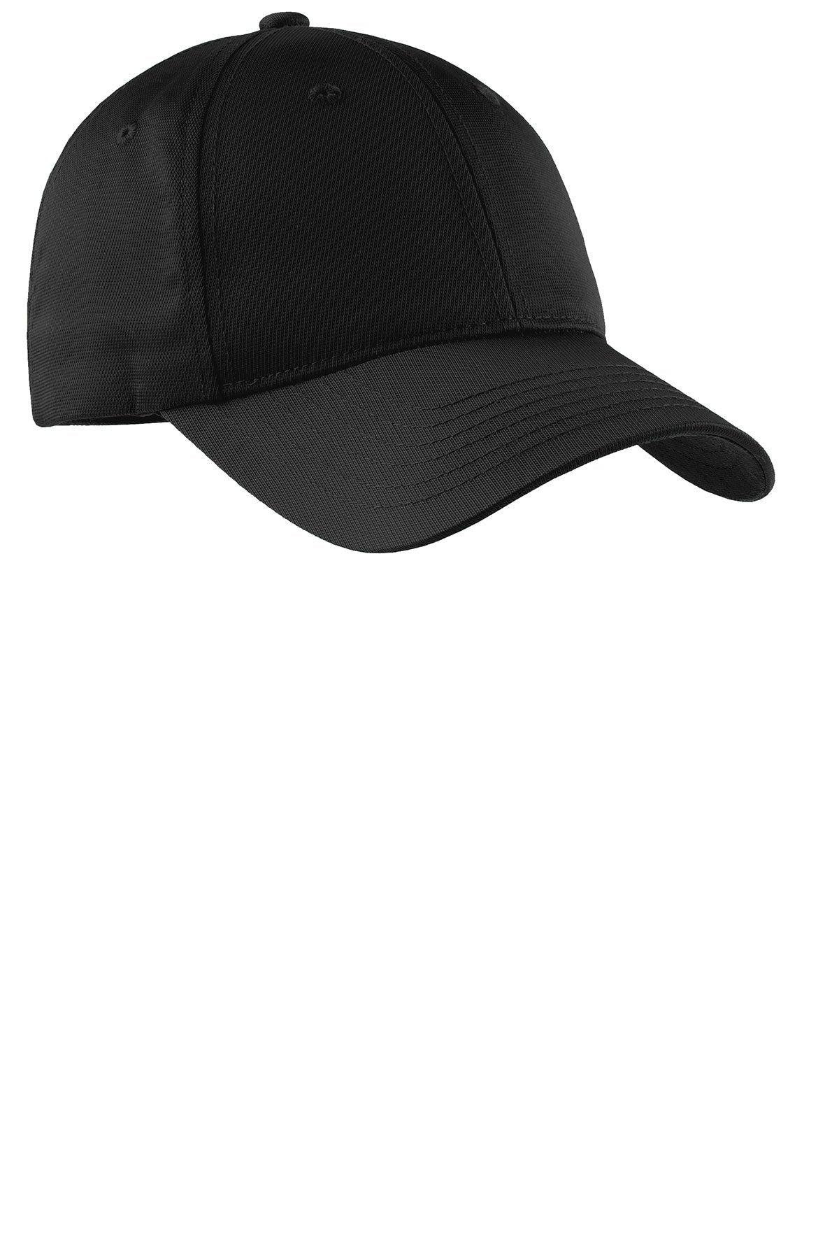 Sport-Tek Dry Zone Branded Nylon Caps, Black