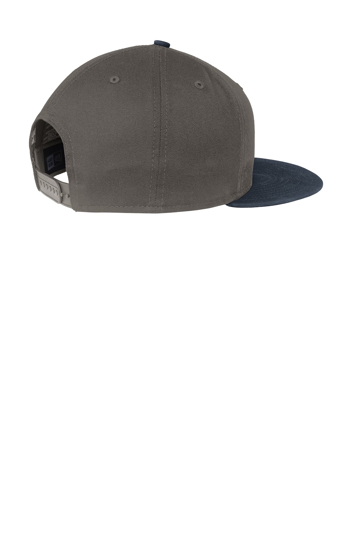 New Era Flat Bill Snapback Customized Caps, Charcoal/ Deep Navy