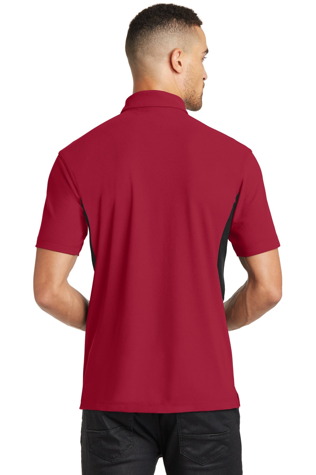 ogio_og102 _signal red/blacktop_company_logo_polos