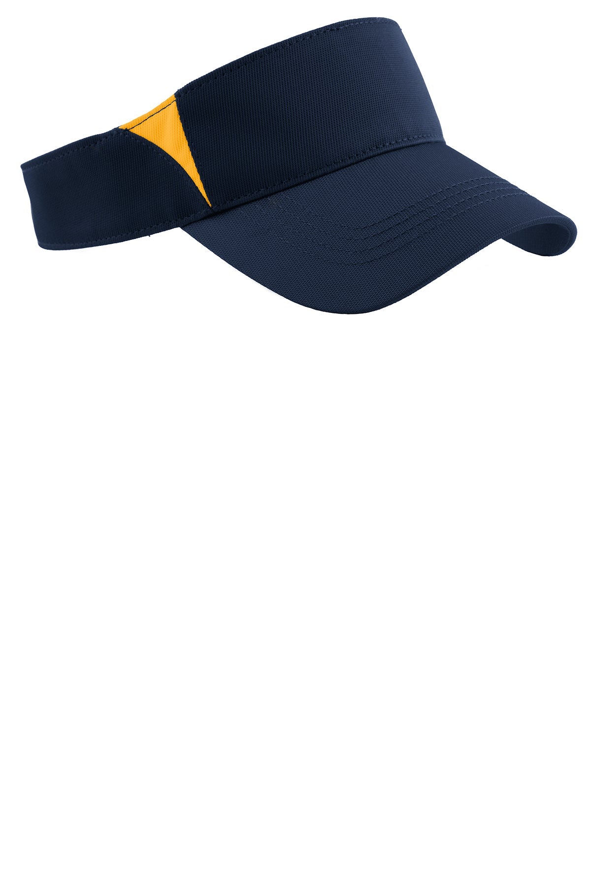 Sport-Tek Dry Zone Custom Colorblock Visors, True Navy/Gold
