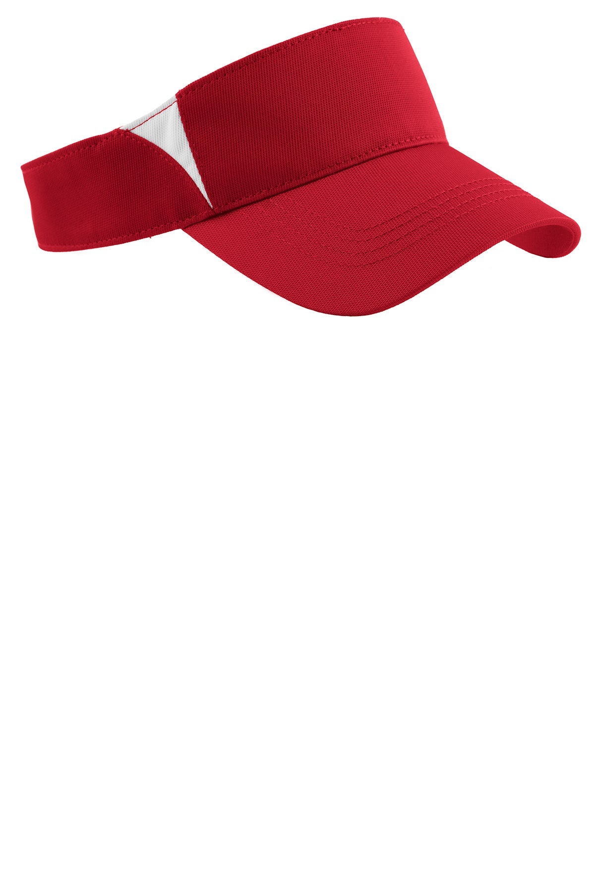 Sport-Tek Dry Zone Customized Colorblock Visors, True Red/White