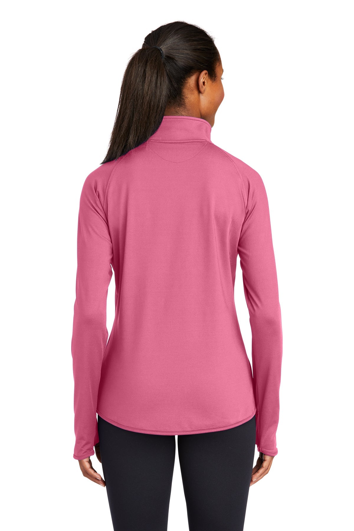 Sport-Tek Ladies Sport-Wick Stretch Branded 1/2-Zip Pullovers, Dusty Rose [Executive Construction]
