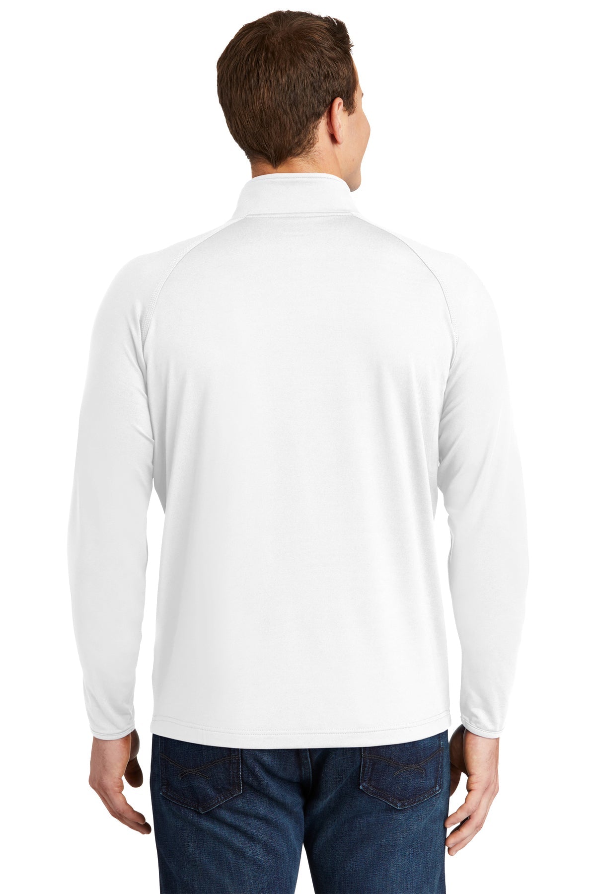 Sport-Tek Sport-Wick Stretch Customized 1/2-Zip Pullovers, White [SEB Professional]