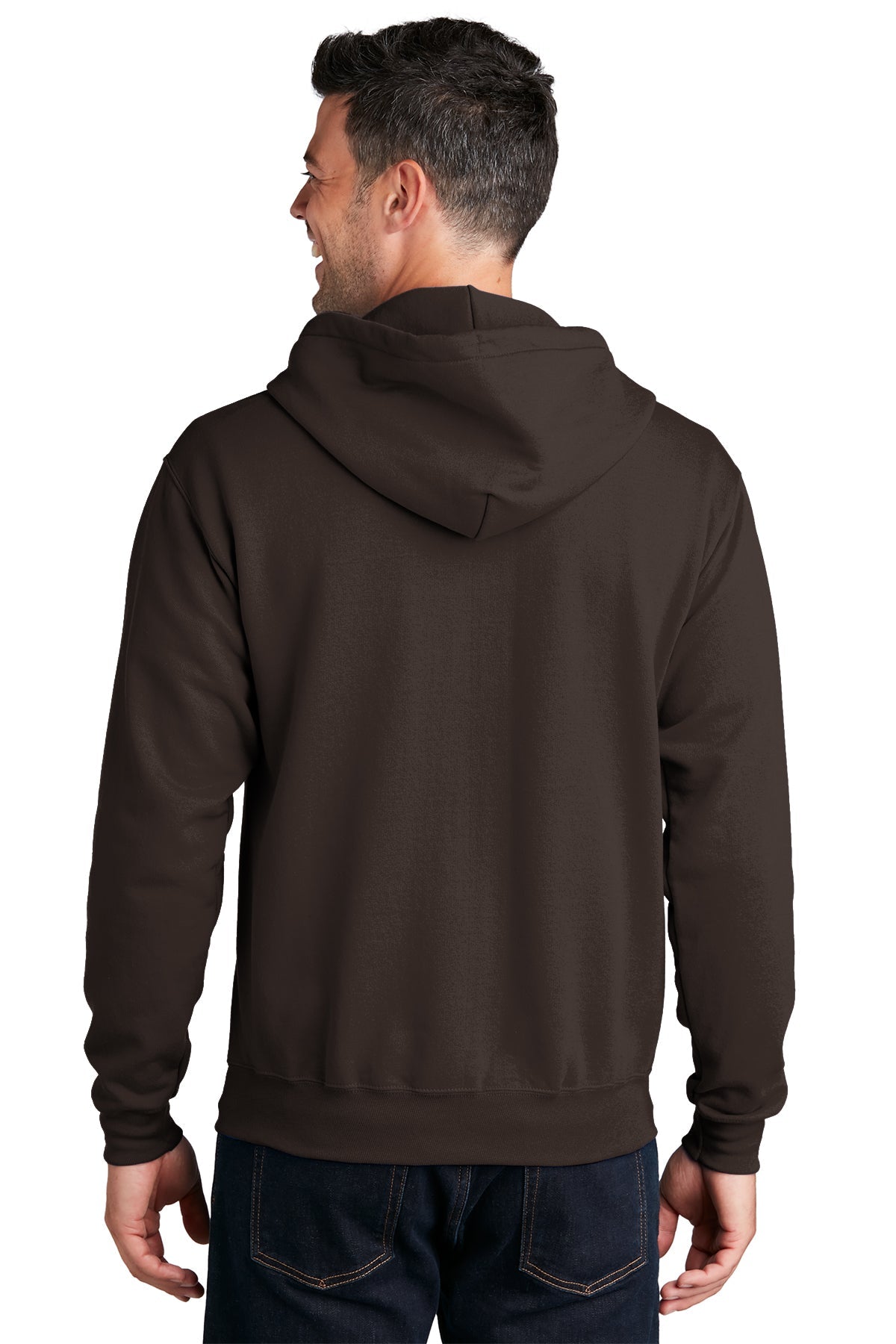 port & company_pc78zh _dark chocolate brown_company_logo_sweatshirts