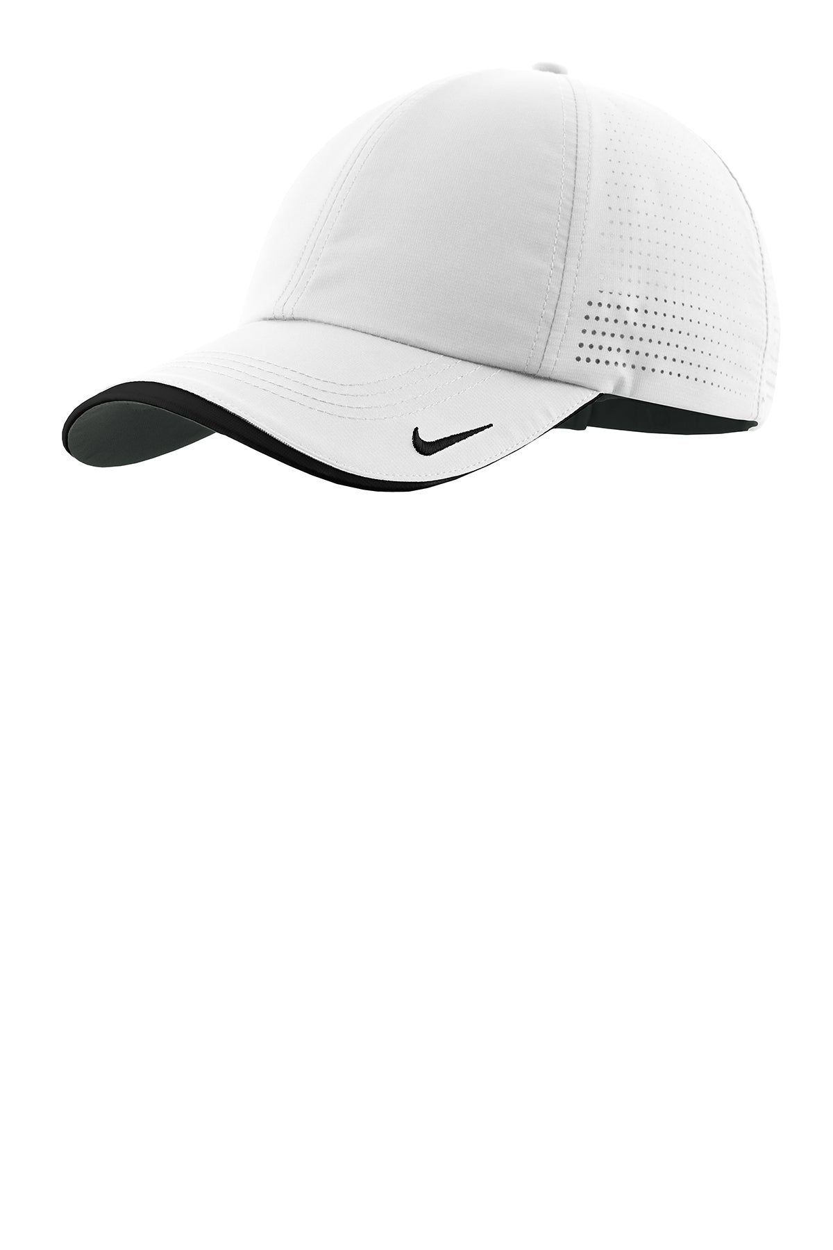 Nike Dri-FIT Swoosh Perforated Customized Caps, White