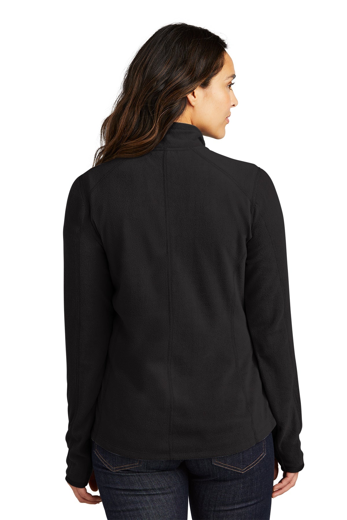 Port Authority Ladies Microfleece 1/2-Zip Customized Pullovers, Black [CIC]