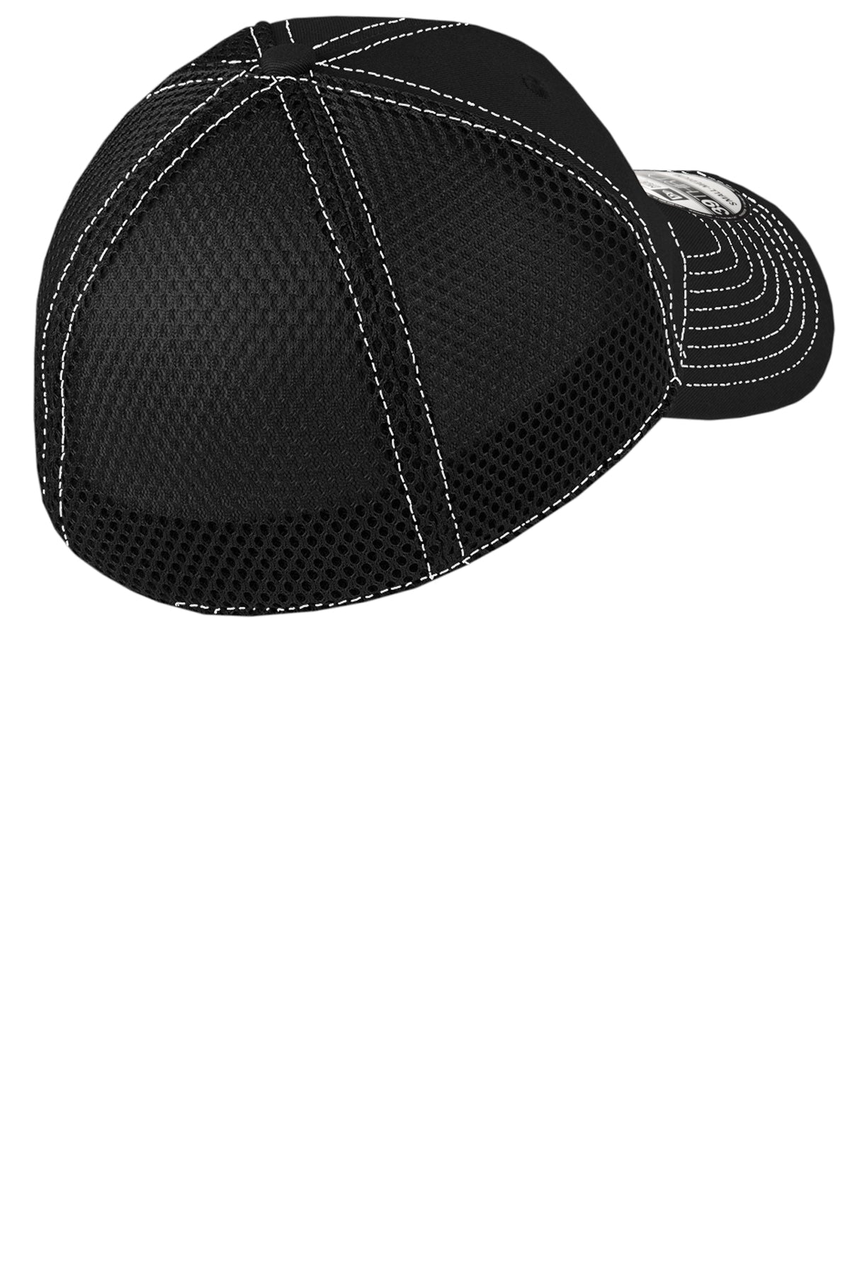 New Era Stretch Mesh Contrast Stitch Custom Caps, Black/White