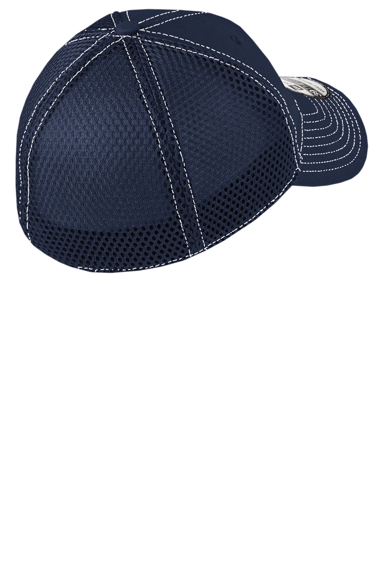 New Era Stretch Mesh Contrast Stitch Custom Caps, Deep Navy/White