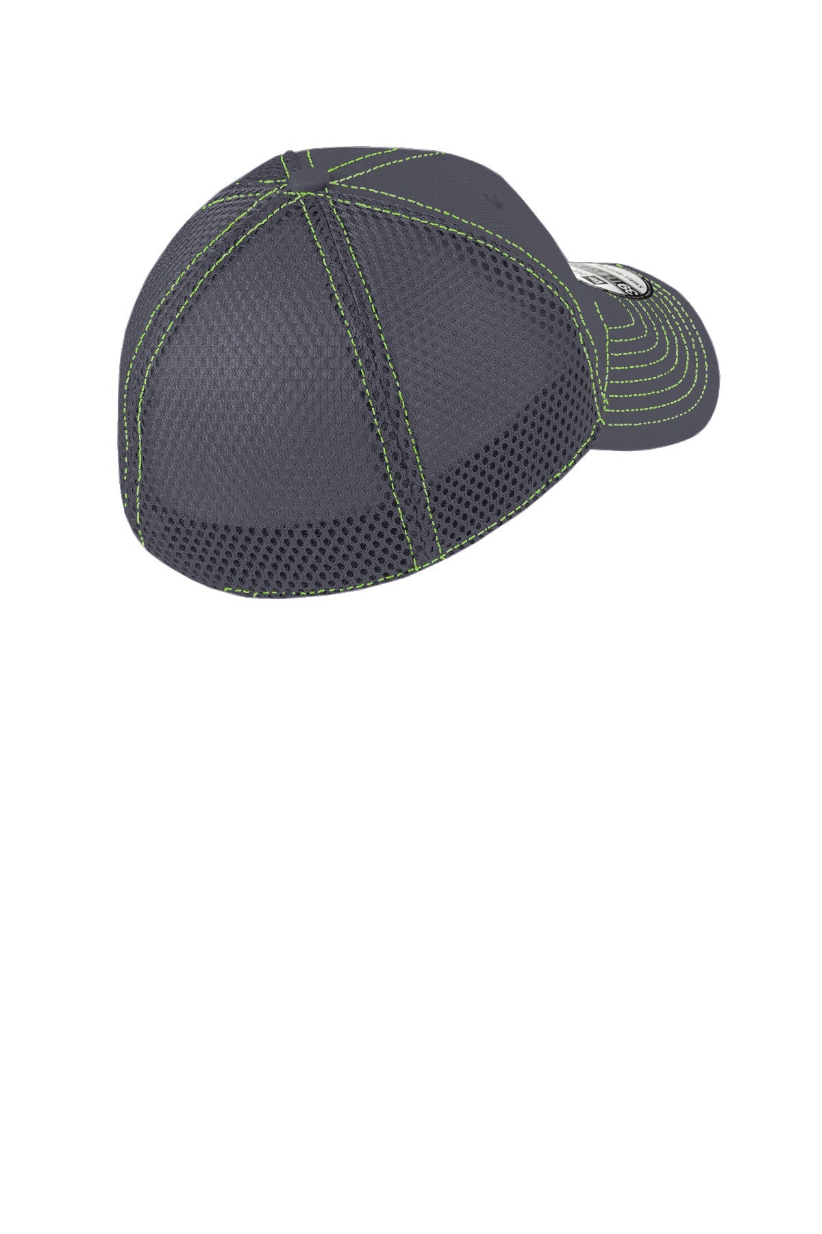 New Era Stretch Mesh Contrast Stitch Custom Caps, Graphite/Cyber Green