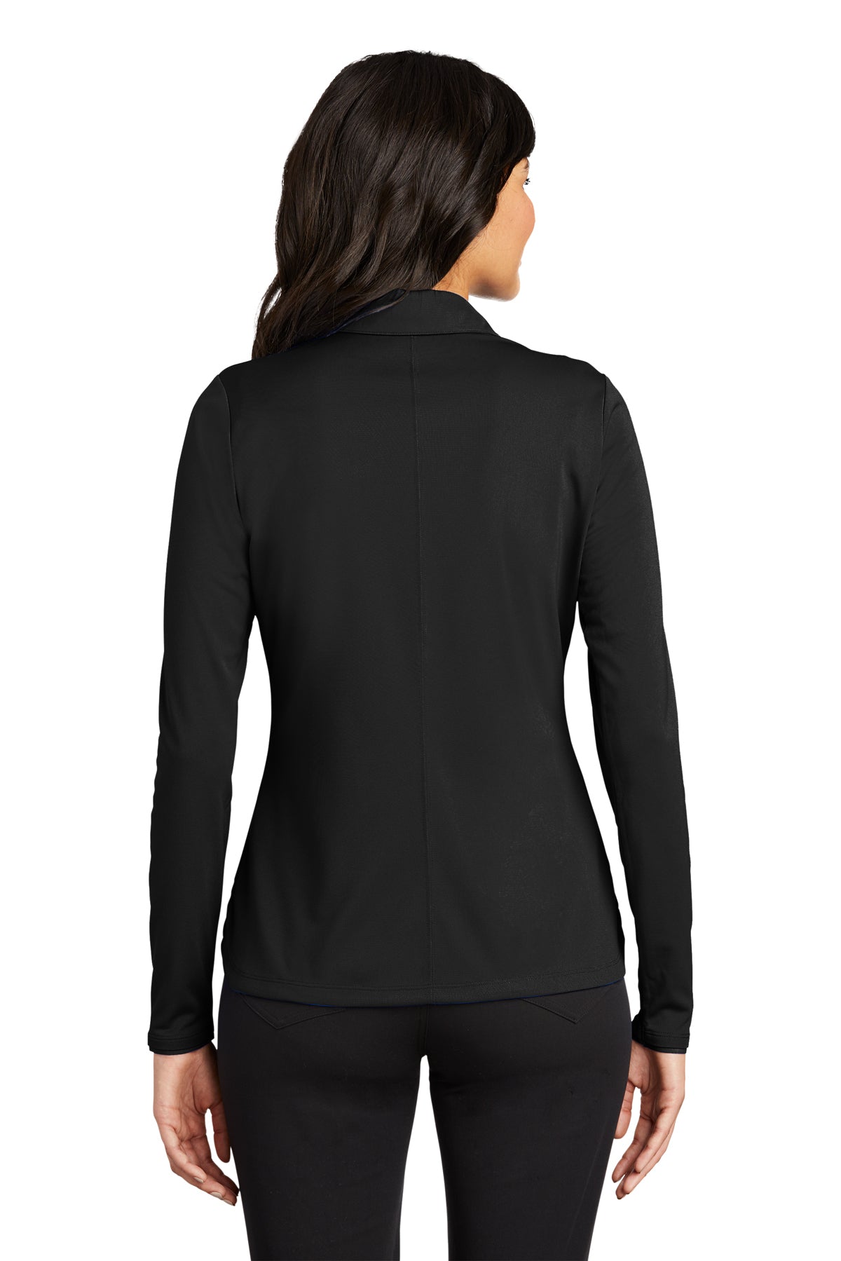 Nike Ladies Long Sleeve Dri-FIT Stretch Custom Polos, Black [TruNorthern]