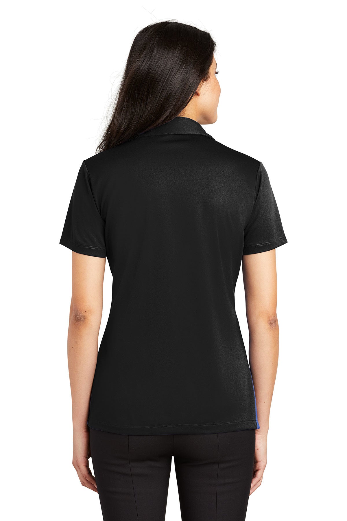 Port Authority Ladies Silk Touch Branded Performance Polos, Black [Winners Circle Group]