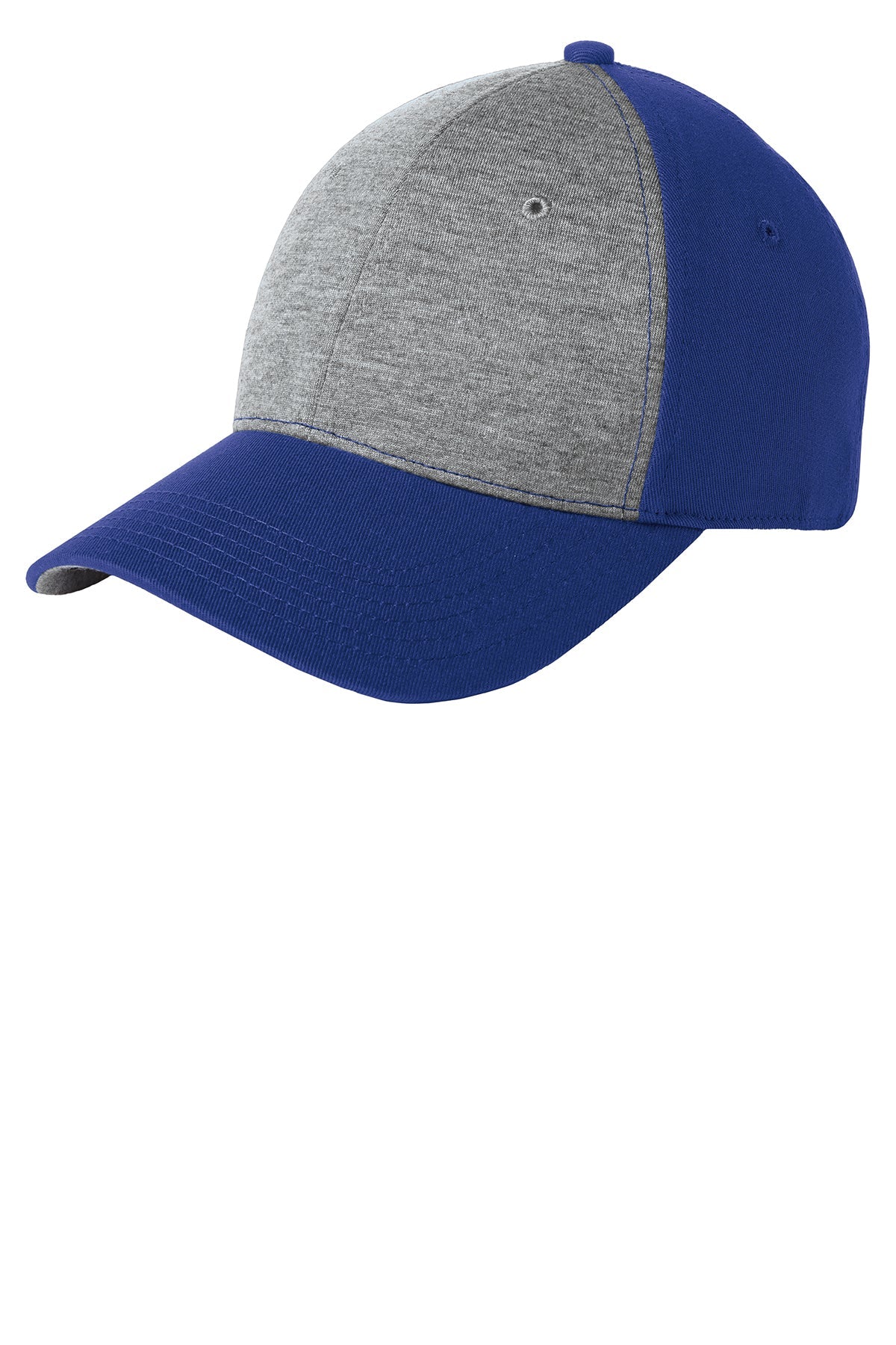 Sport-Tek Jersey Front Customized Caps, Vintage Heather/ True Royal