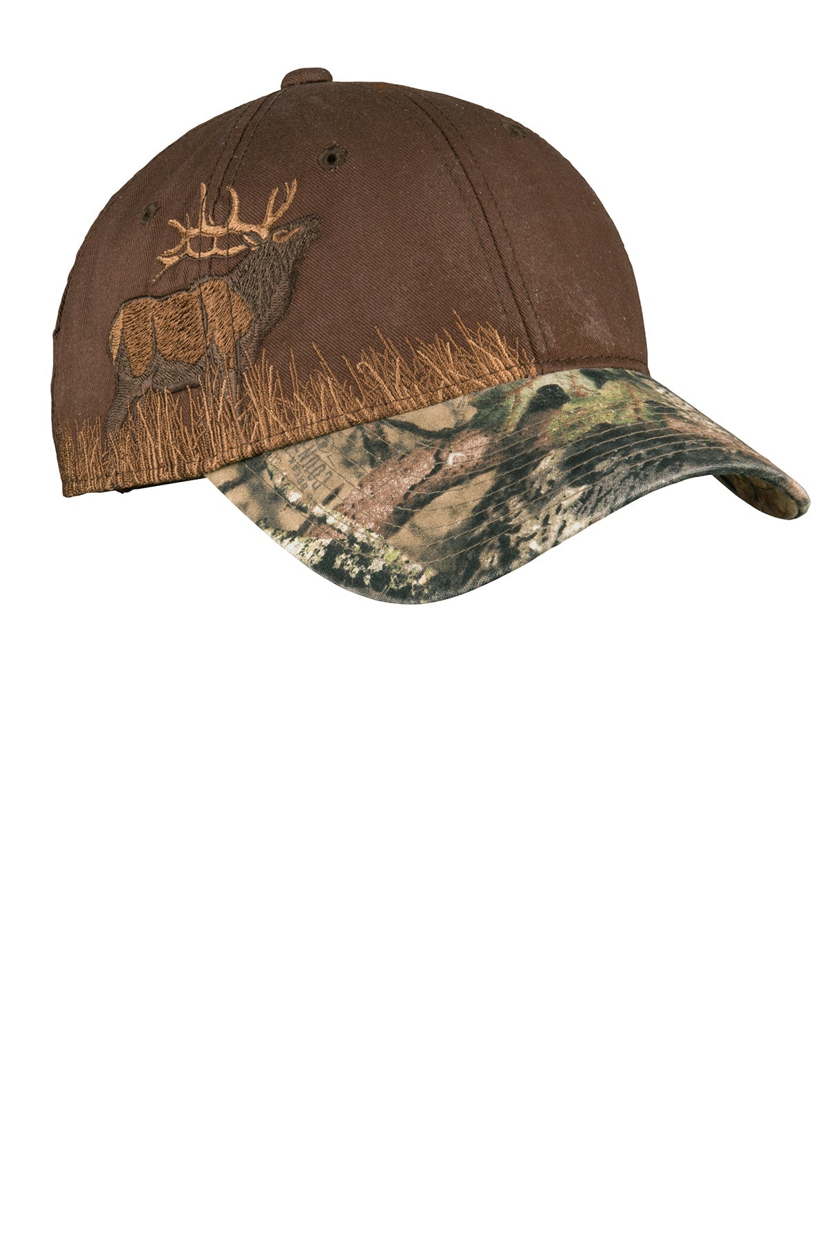 Port Authority Embroidered Camouflage Branded Caps, Mossy Oak Break-Up Country/Chocolate/Elk
