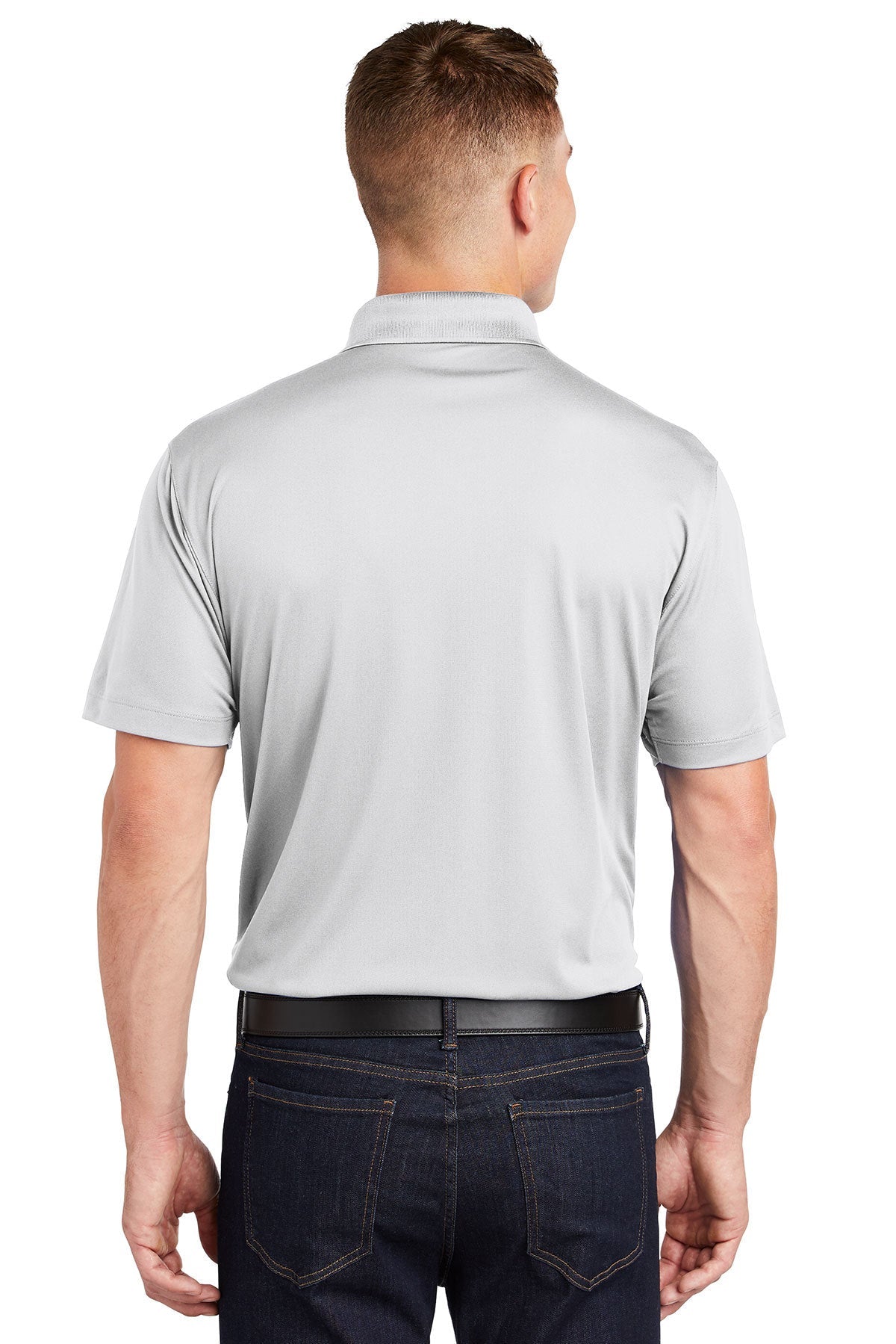 Sport-Tek Tall Micropique Branded Sport-Wick Polos, White