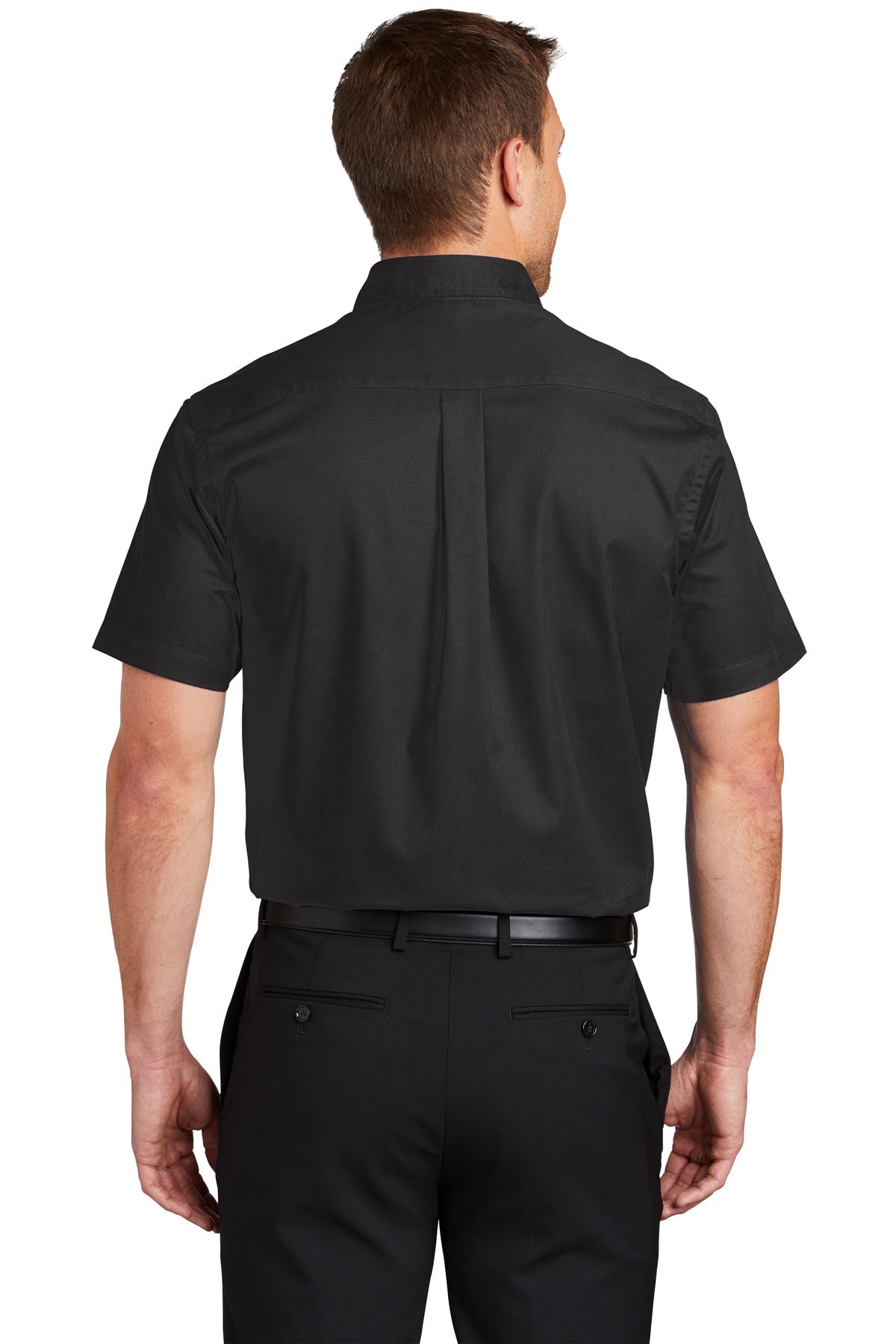 port authority_tls508 _black/ light stone_company_logo_button downs