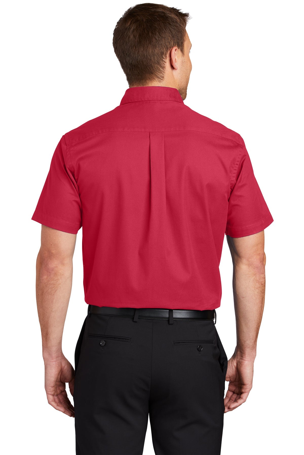 port authority_tls508 _red/ light stone_company_logo_button downs