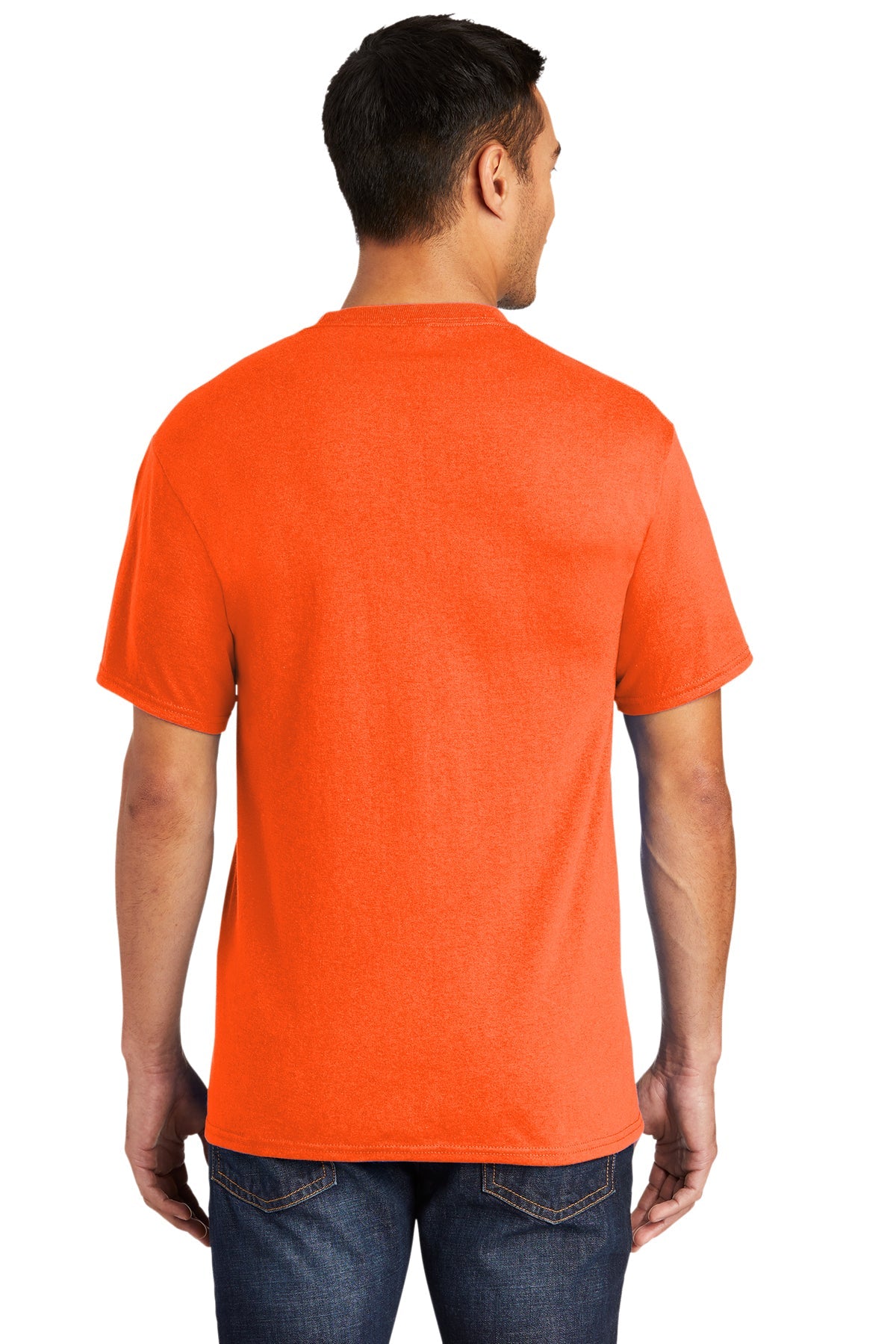 Port & Company Tall Core Blend Customized Pocket Tee's, Safety Orange