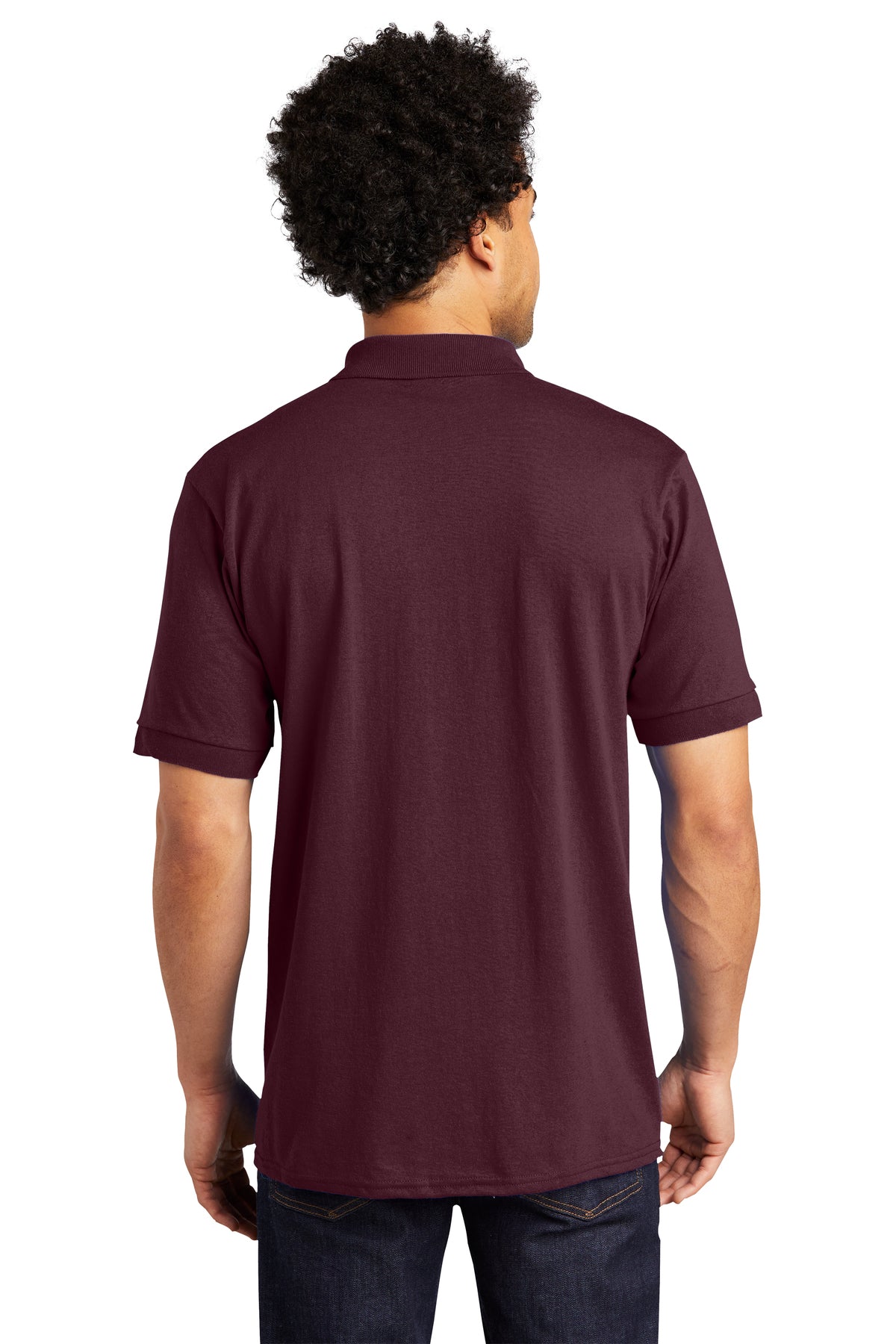 port & company_kp55t _athletic maroon_company_logo_polos