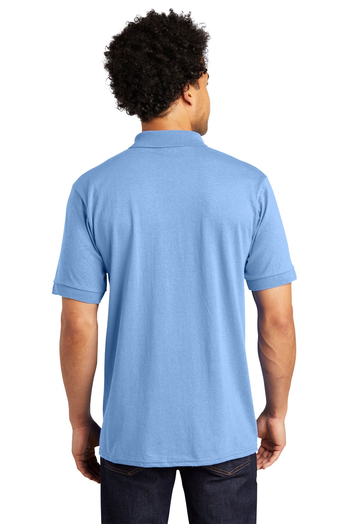 Port & Company Tall Jersey Knit Custom Polos, Light Blue