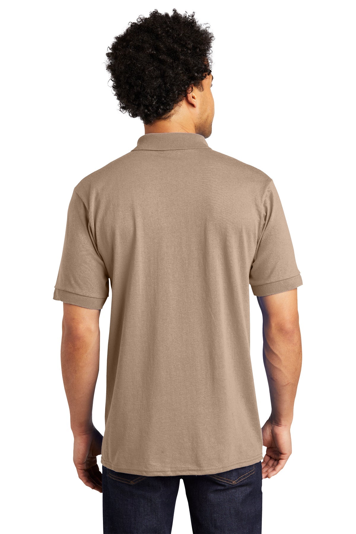 Port & Company Tall Jersey Knit Branded Polos, Sand
