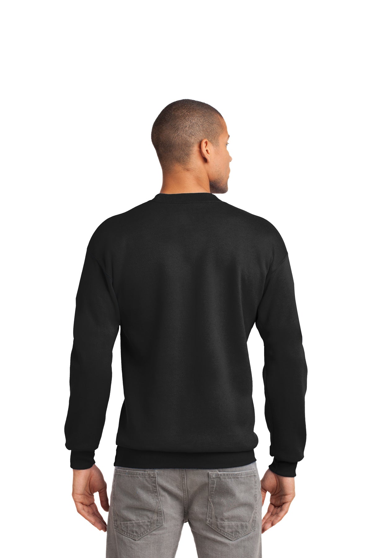 port & company_pc90t _jet black_company_logo_sweatshirts