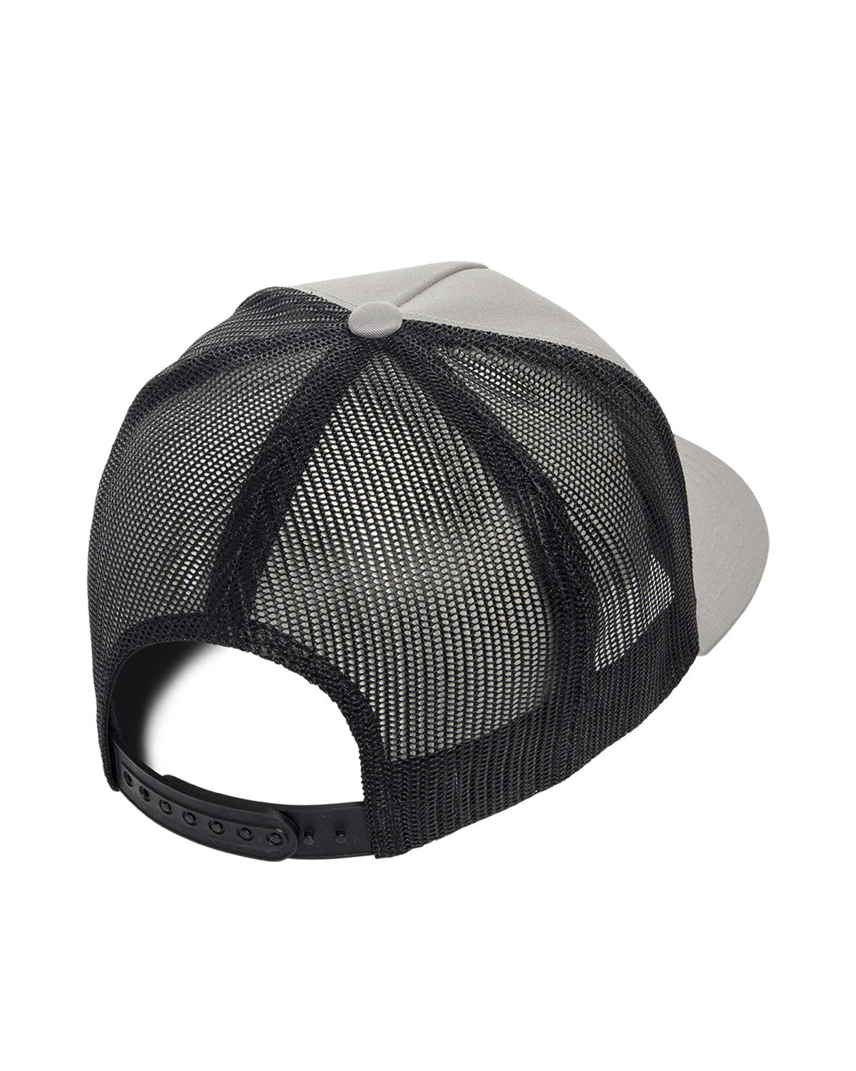 Yupoong Classic 5-Panel Custom Trucker Caps, Silver/ Black