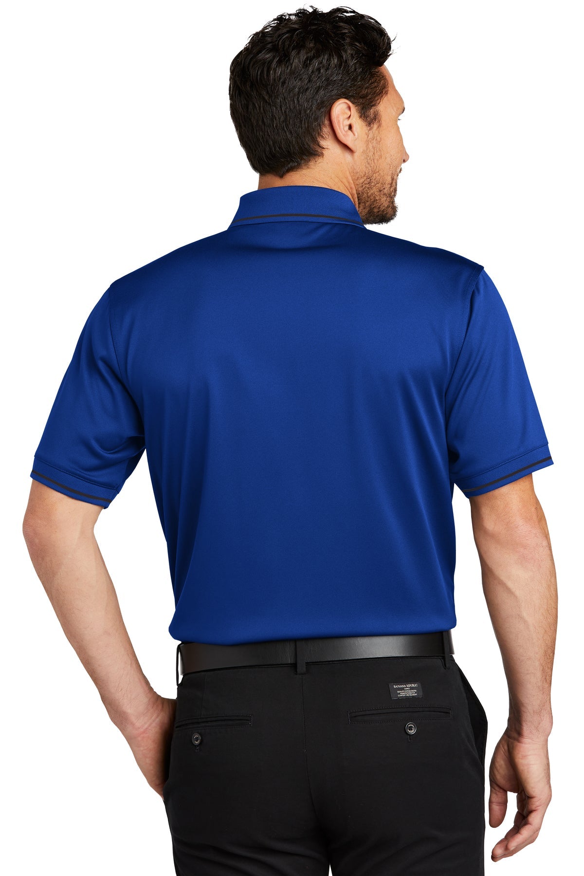 cornerstone_cs415 _royal/ black_company_logo_polos