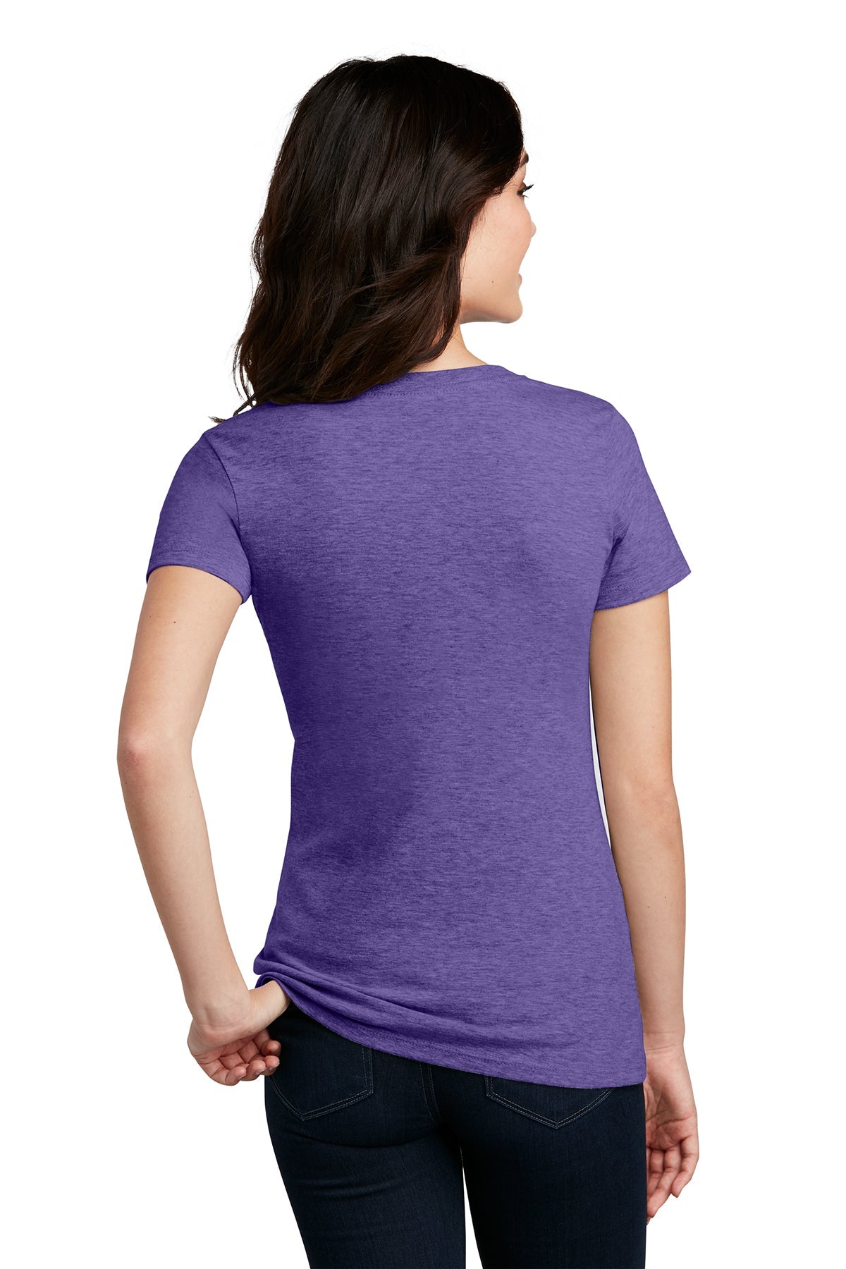 District Made Ladies Perfect Blend V-Necks, Heathered Purple