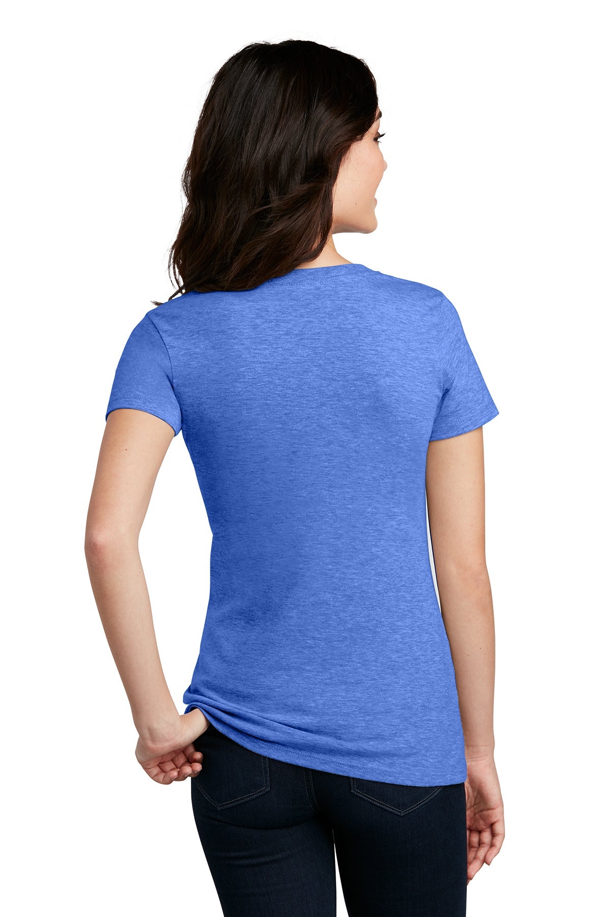 District Made Ladies Perfect Blend V-Necks, Heathered Royal