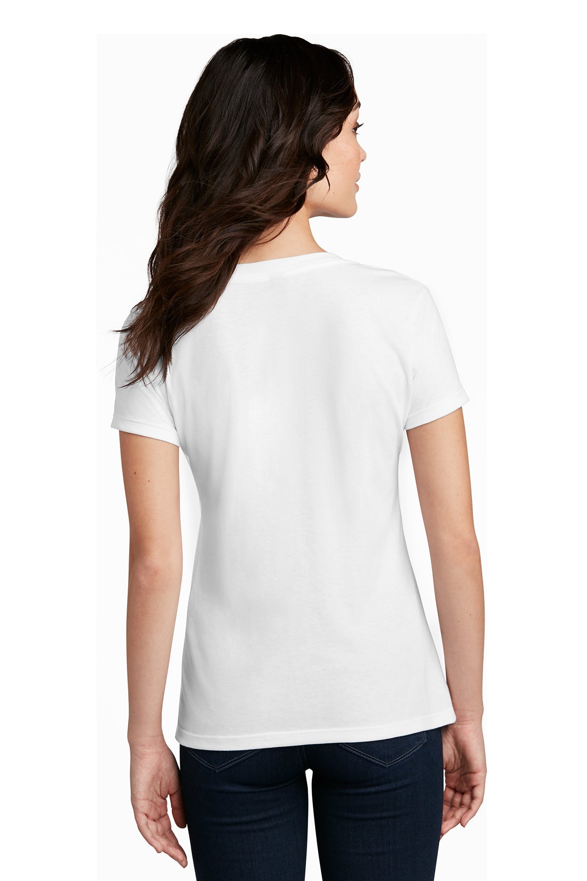 District Made Ladies Perfect Blend V-Necks, White
