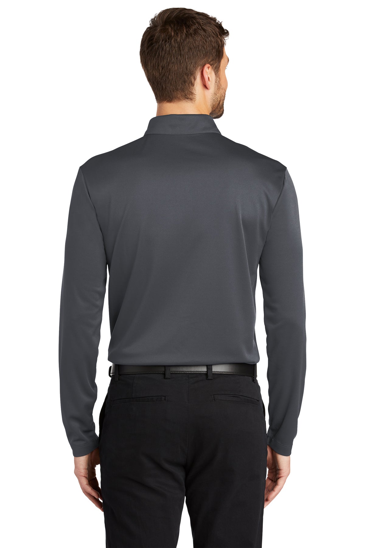 port authority_k540ls _steel grey_company_logo_polos
