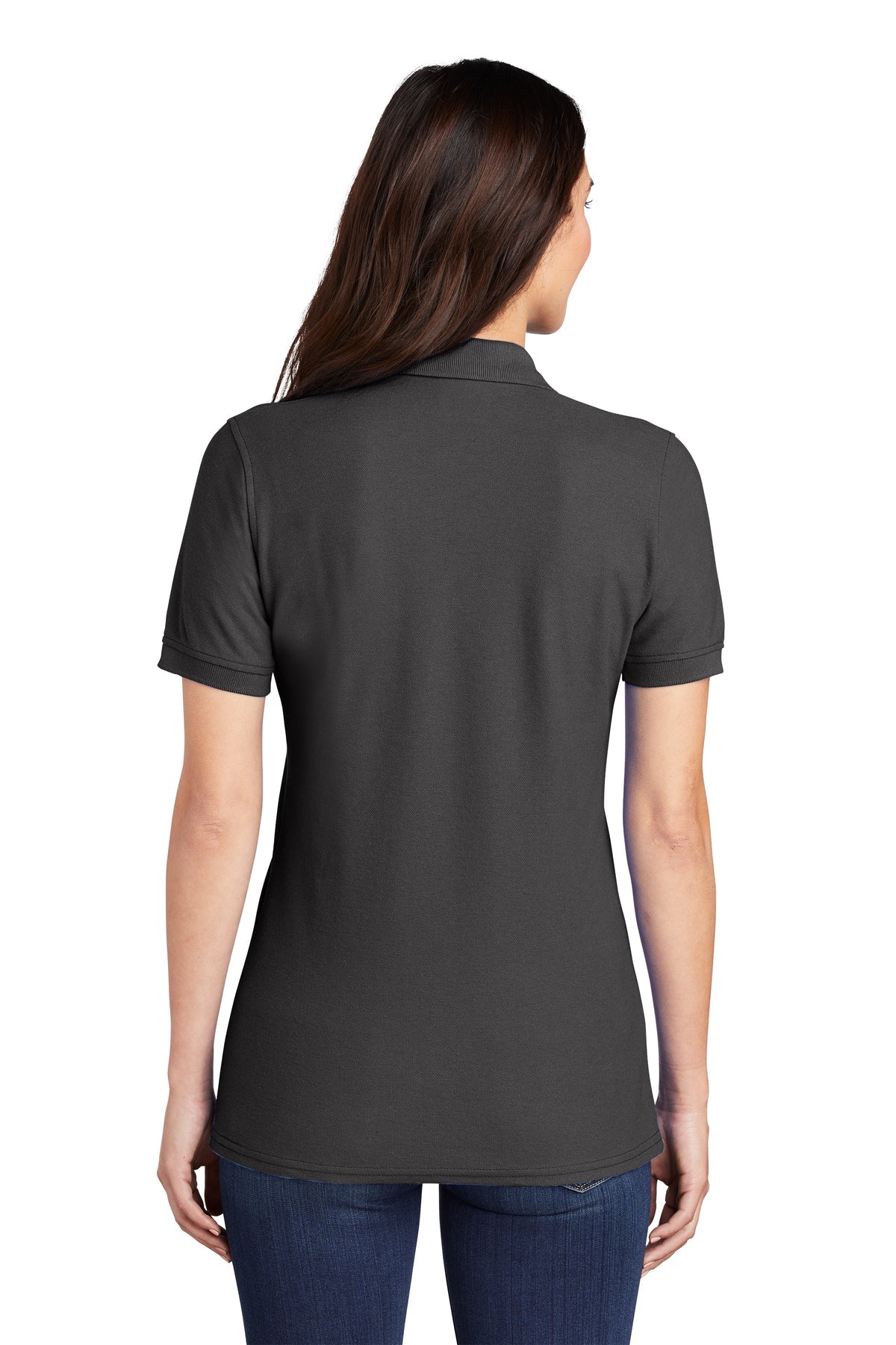 Port & Company Ladies Customized Pique Polos, Charcoal [Osage LLC]