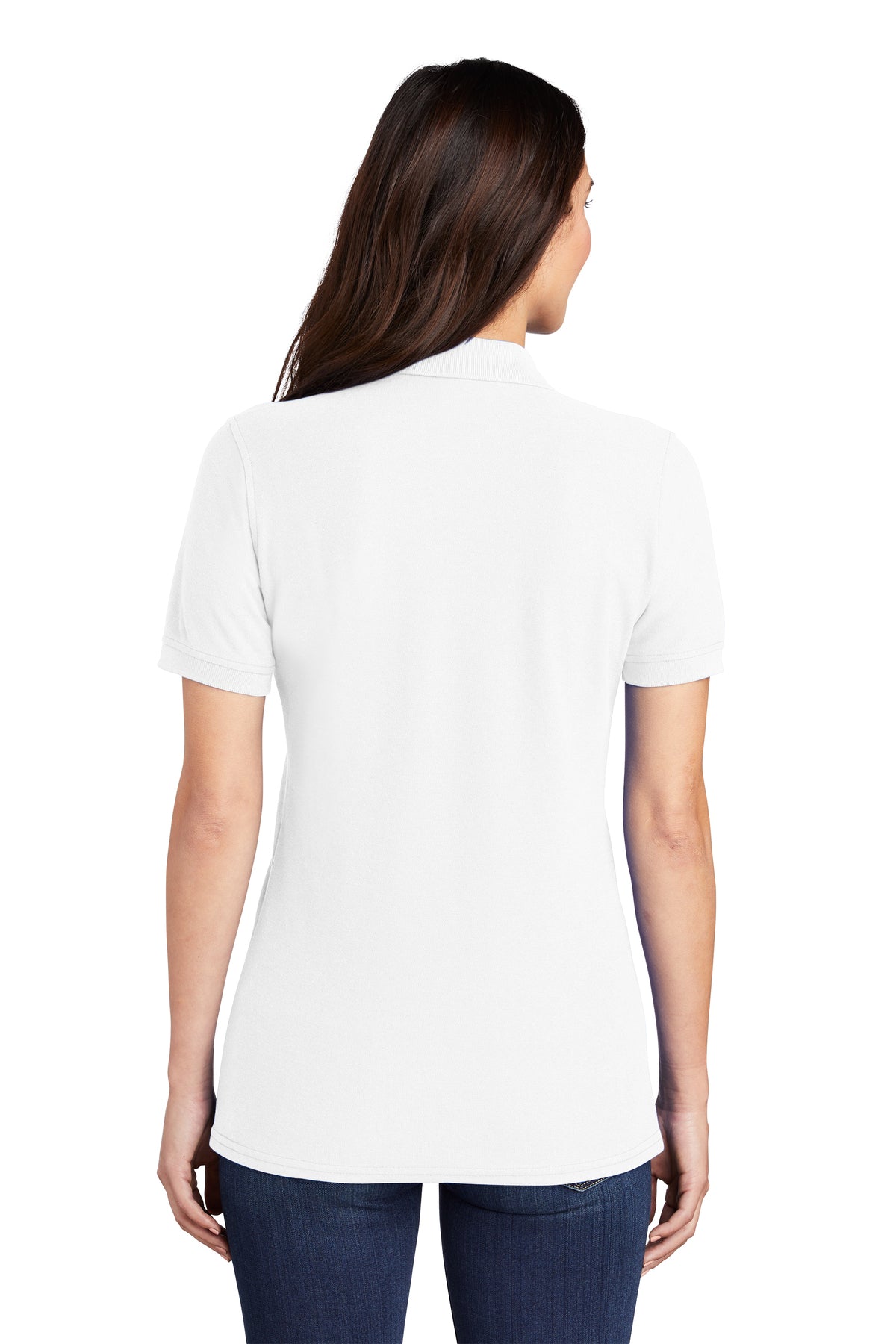 Port & Company Ladies Branded Pique Polos, White [Spring Meadow Nursery]