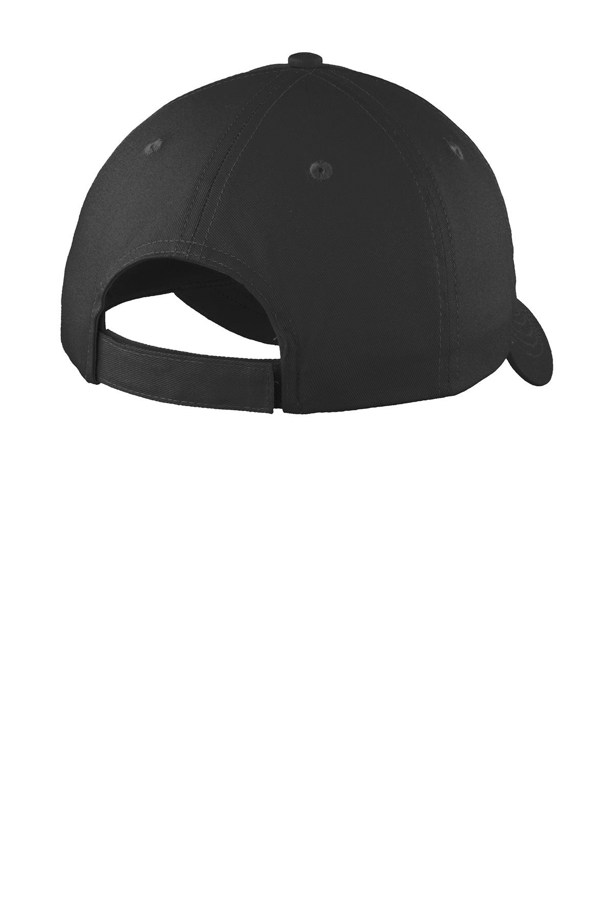 Port Authority Six Panel Twill Branded Caps, Black