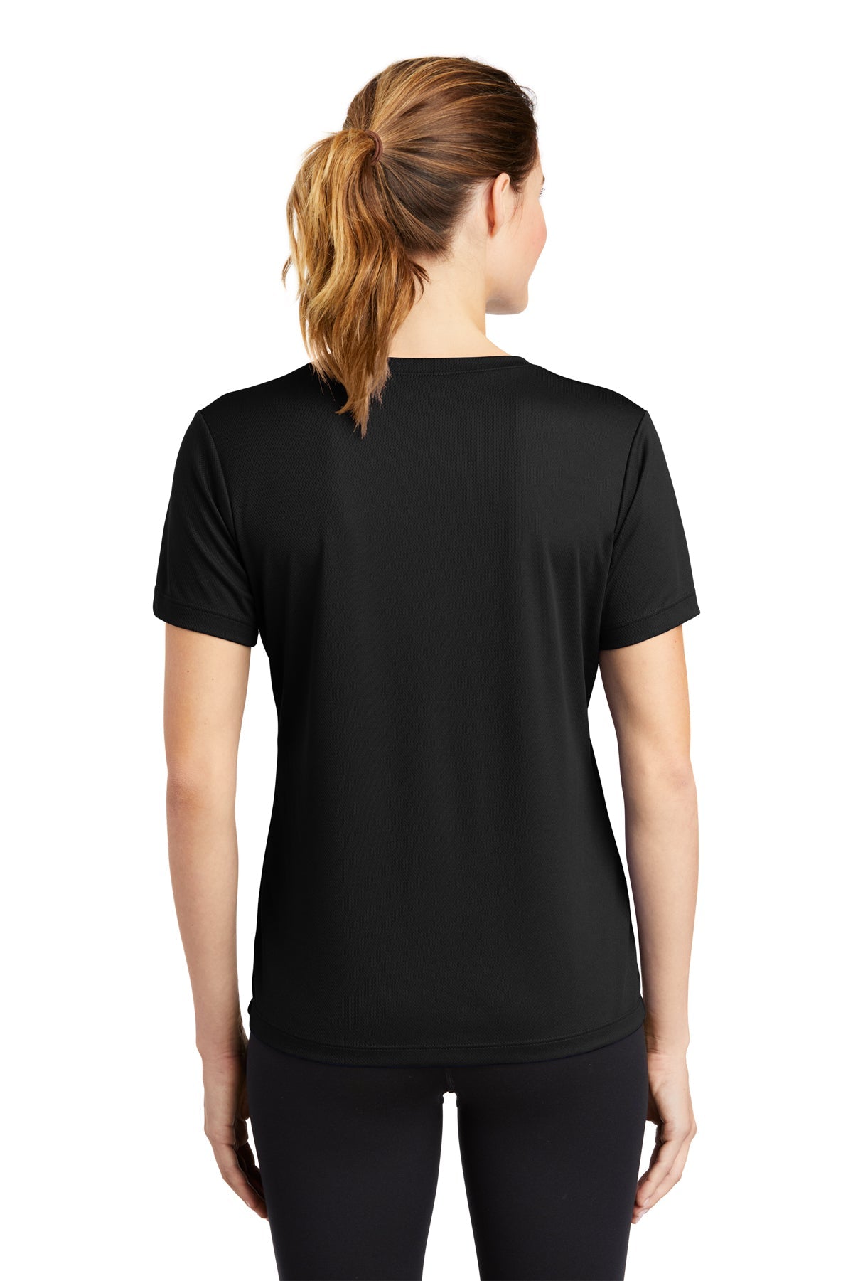 Sport-Tek Ladies PosiCharge Customized RacerMesh V-Neck Tee's, Black